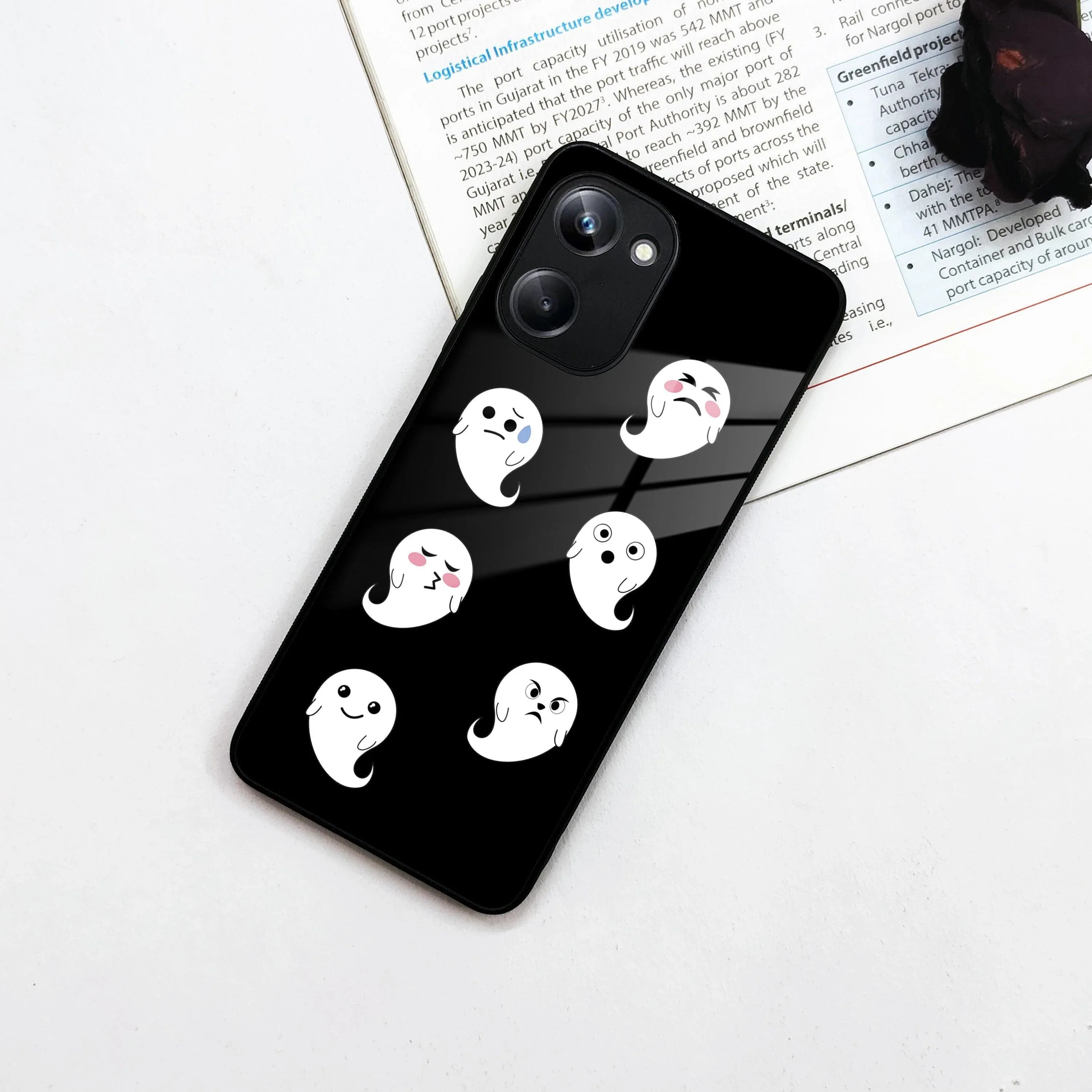 Cute Ghost Glass Case Cover For Realme/Narzo - ShopOnCliQ
