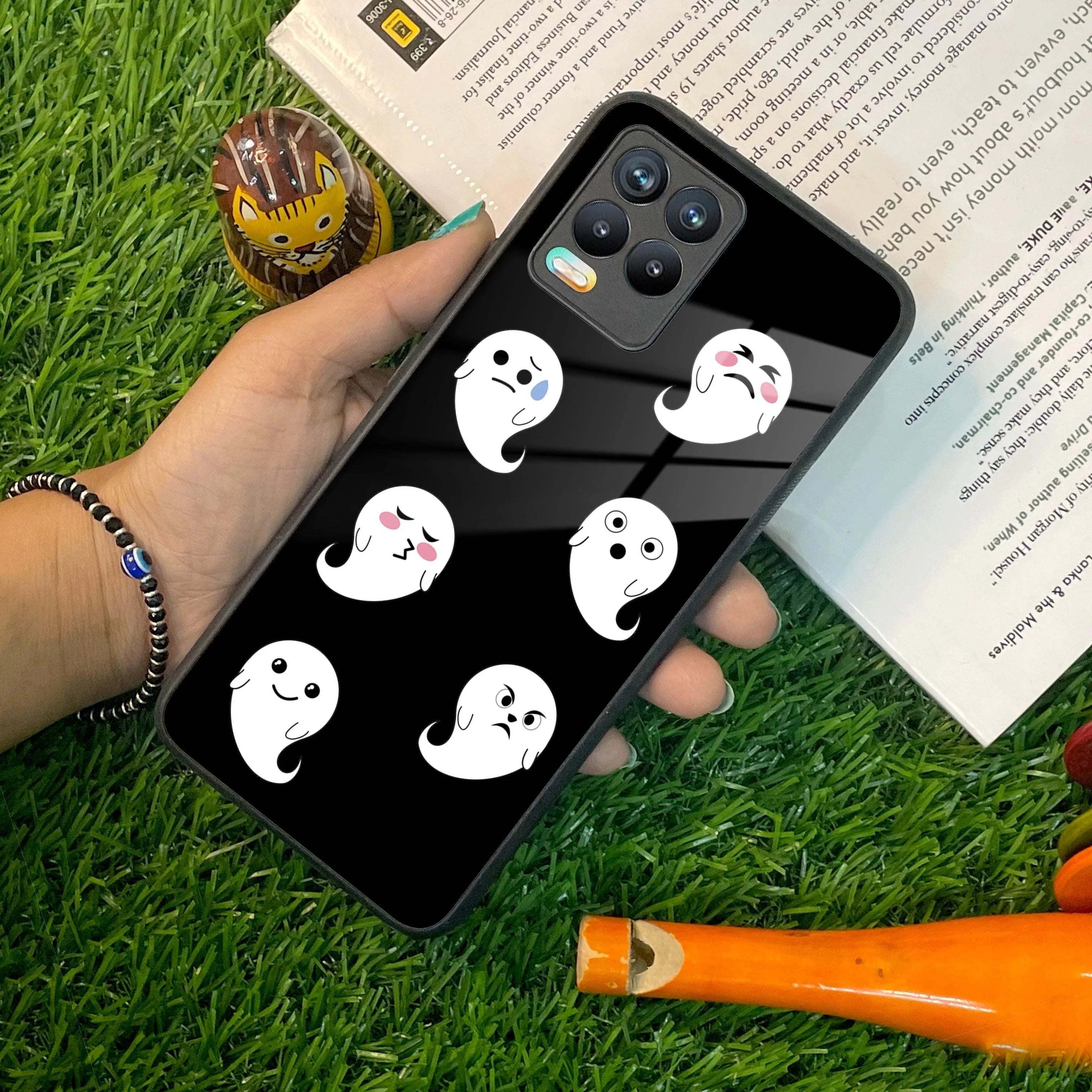 Cute Ghost Glass Case Cover For Realme/Narzo - ShopOnCliQ