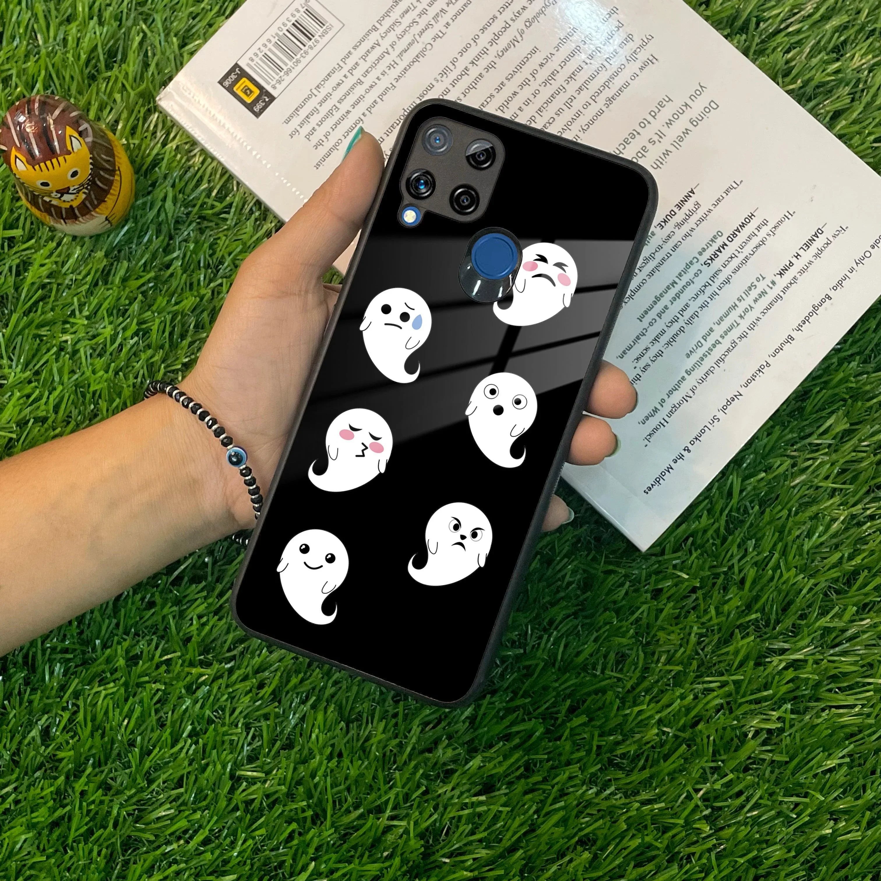 Cute Ghost Glass Case Cover For Realme/Narzo - ShopOnCliQ