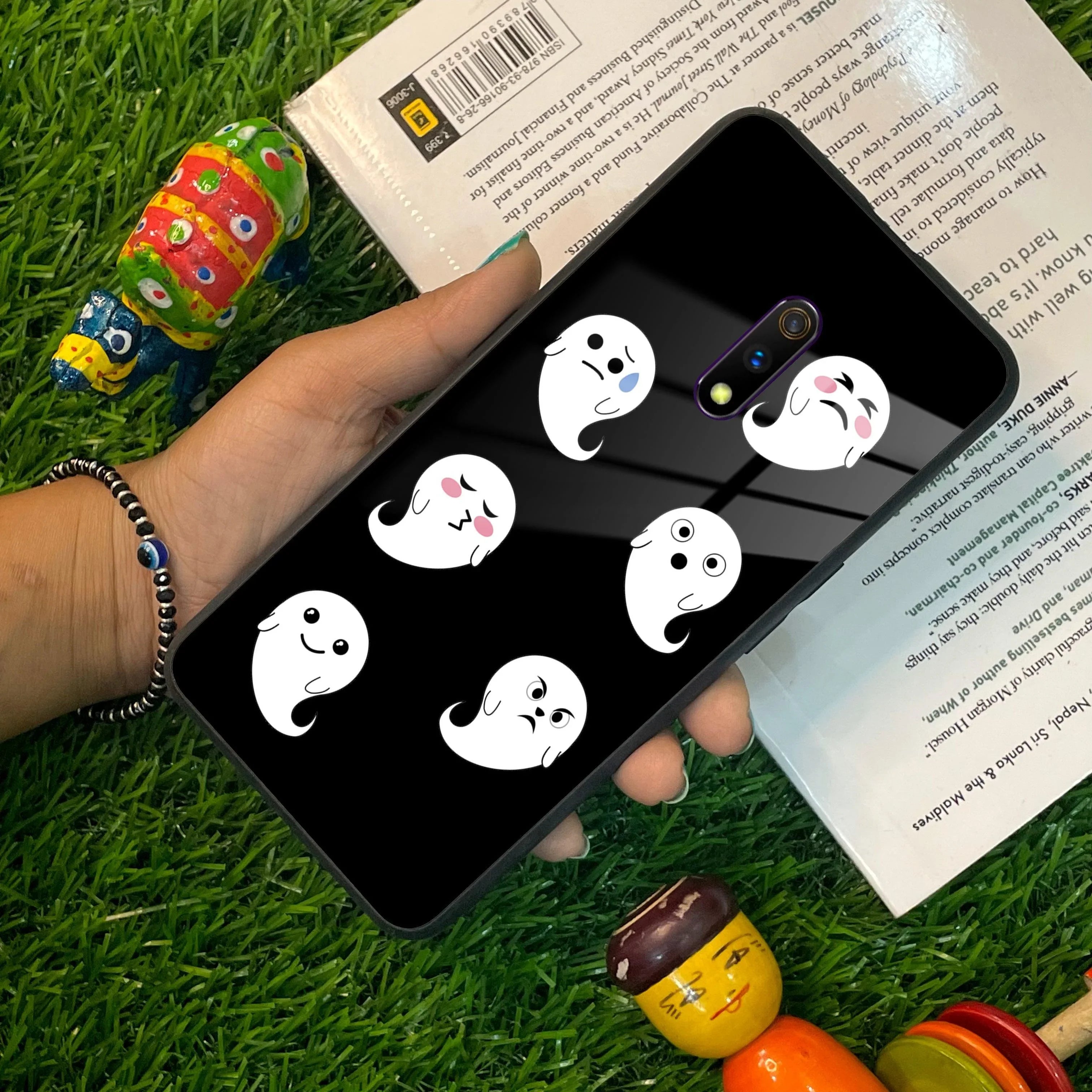 Cute Ghost Glass Case Cover For Realme/Narzo - ShopOnCliQ