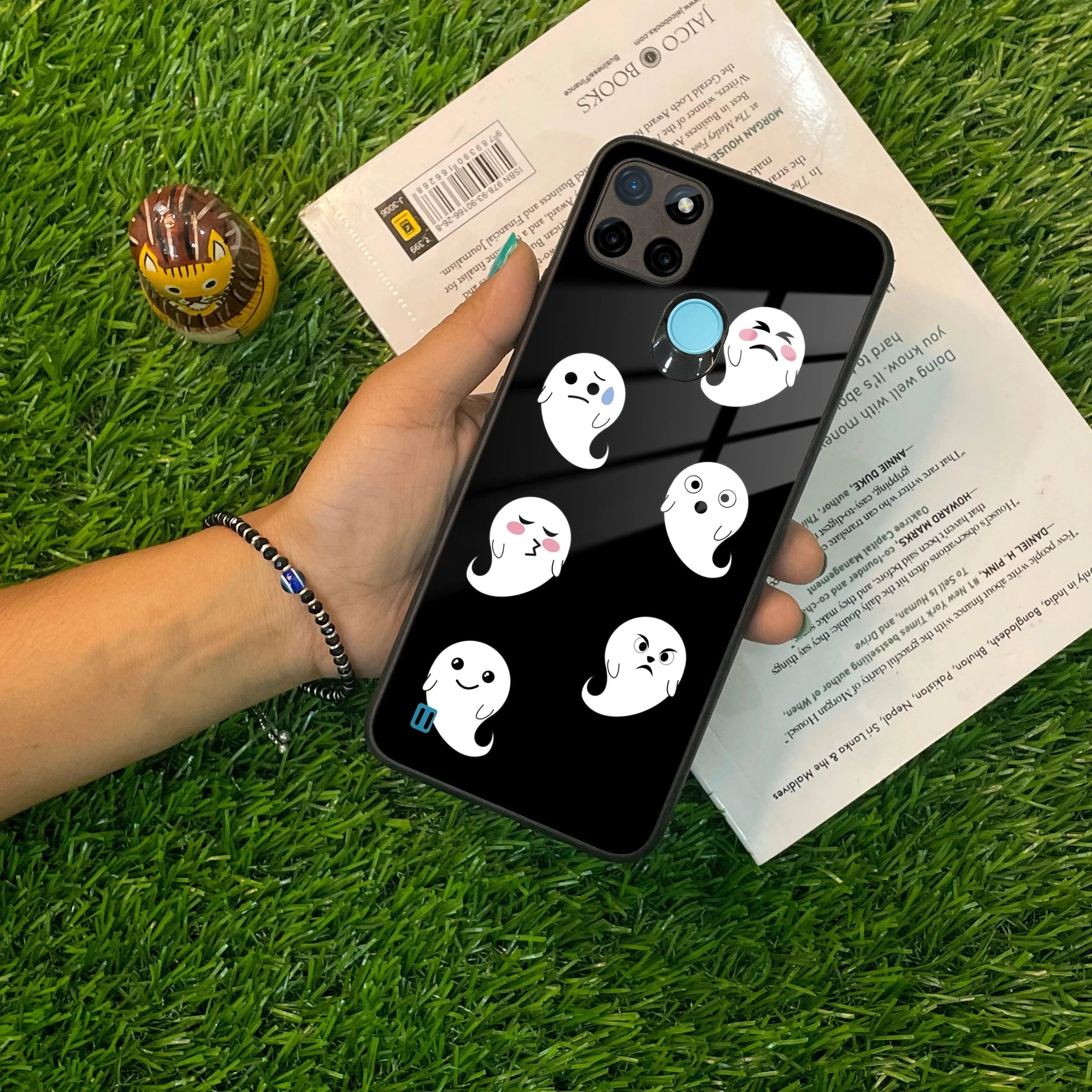Cute Ghost Glass Case Cover For Realme/Narzo - ShopOnCliQ