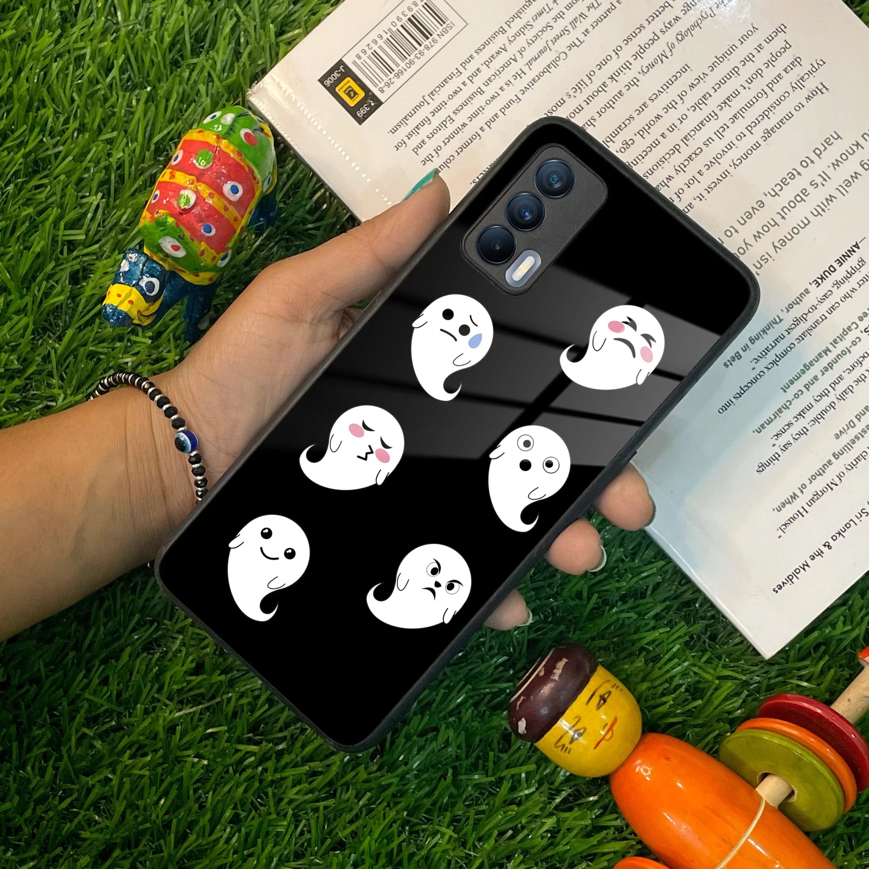 Cute Ghost Glass Case Cover For Realme/Narzo - ShopOnCliQ