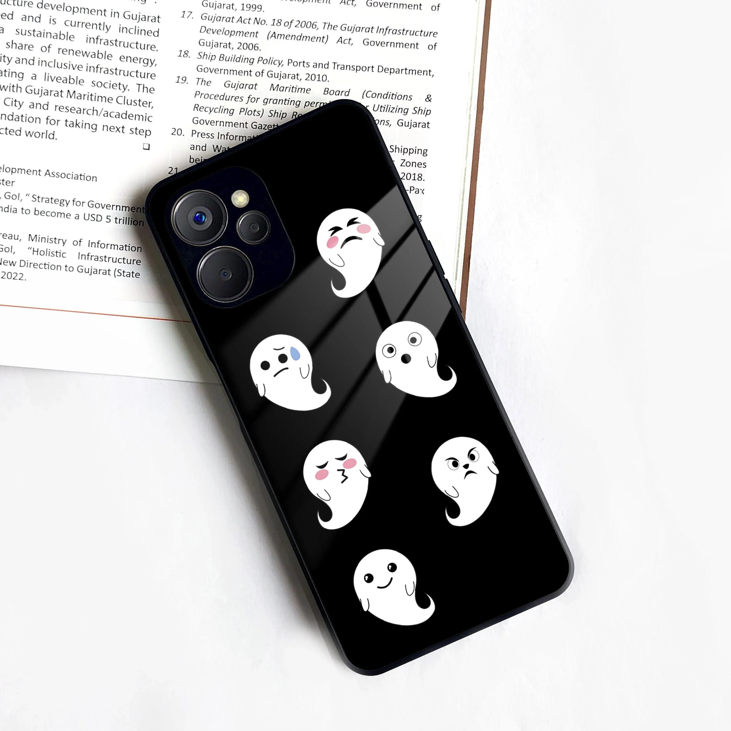 Cute Ghost Glass Case Cover For Realme/Narzo - ShopOnCliQ