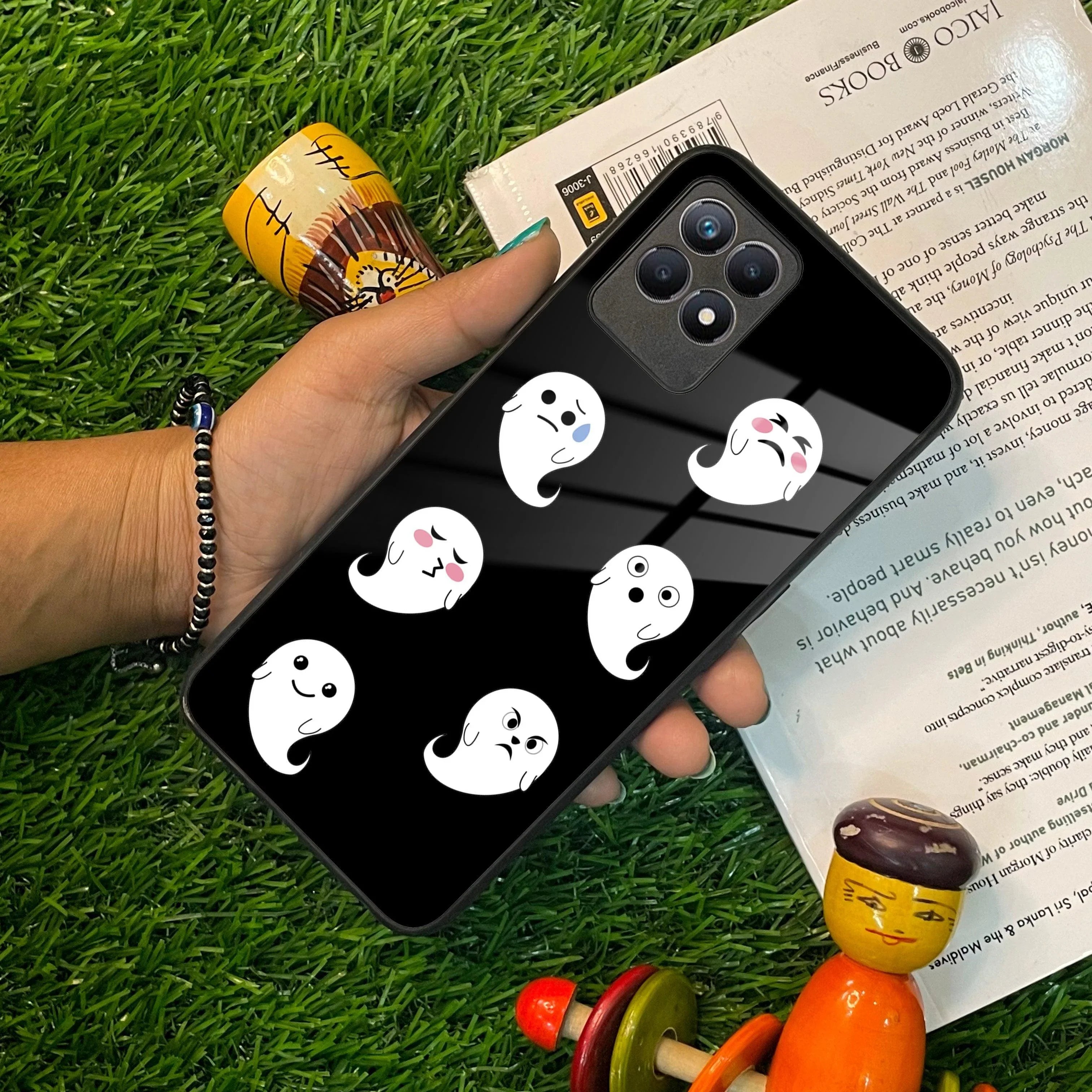 Cute Ghost Glass Case Cover For Realme/Narzo - ShopOnCliQ