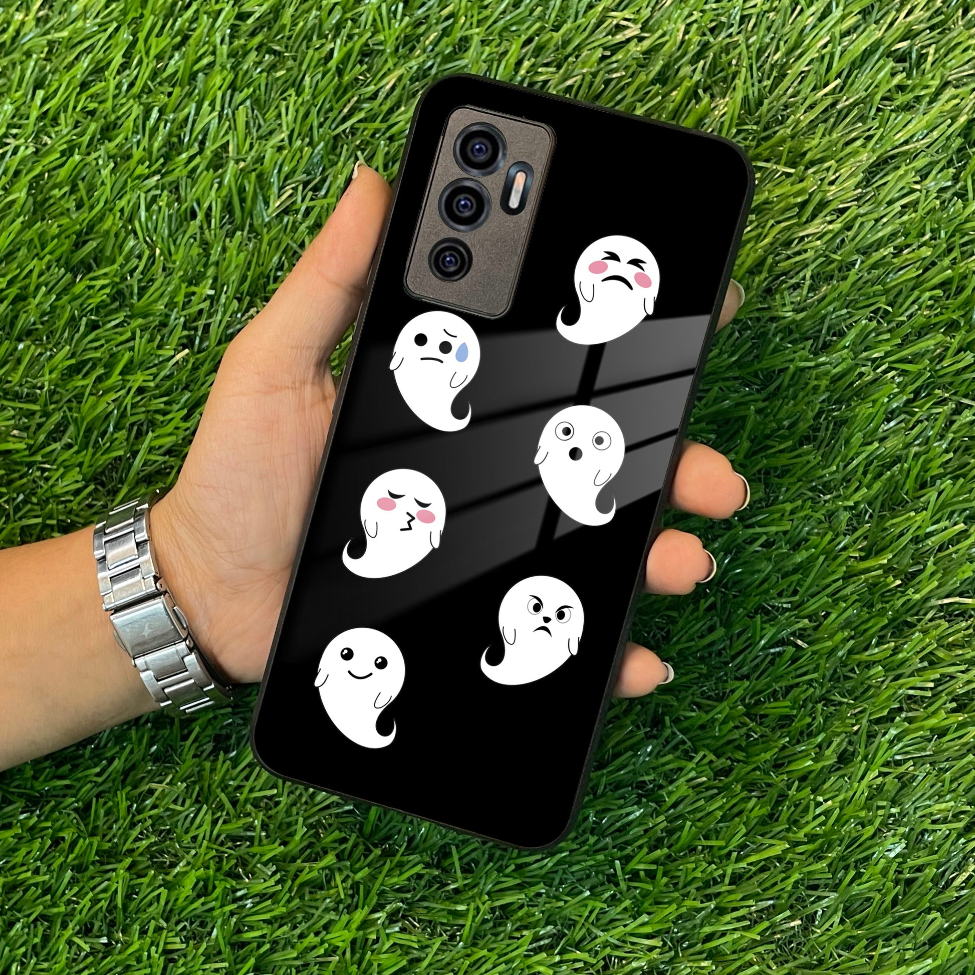 Cute Ghost Glass Case Cover For Vivo ShopOnCliQ