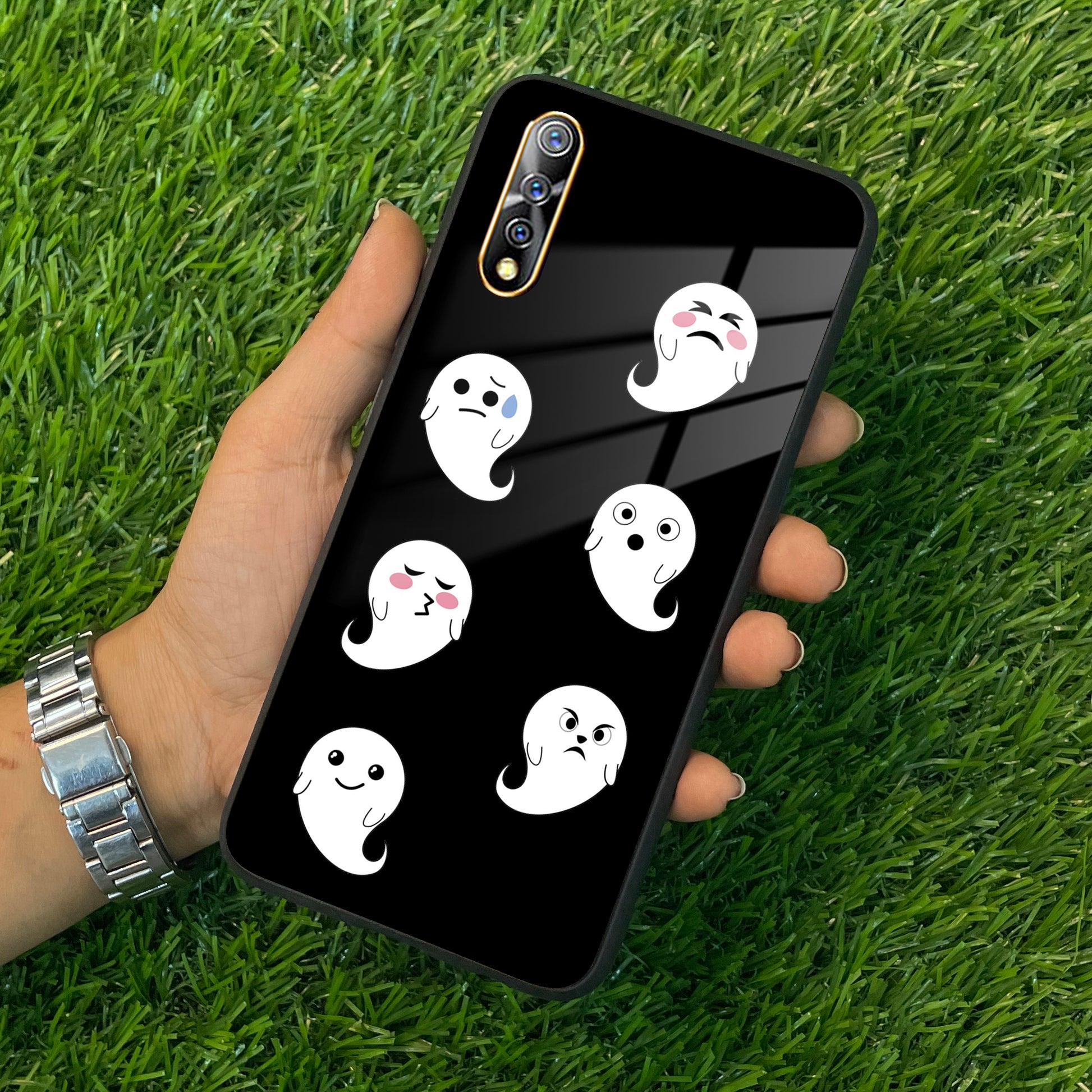 Cute Ghost Glass Case Cover For Vivo ShopOnCliQ