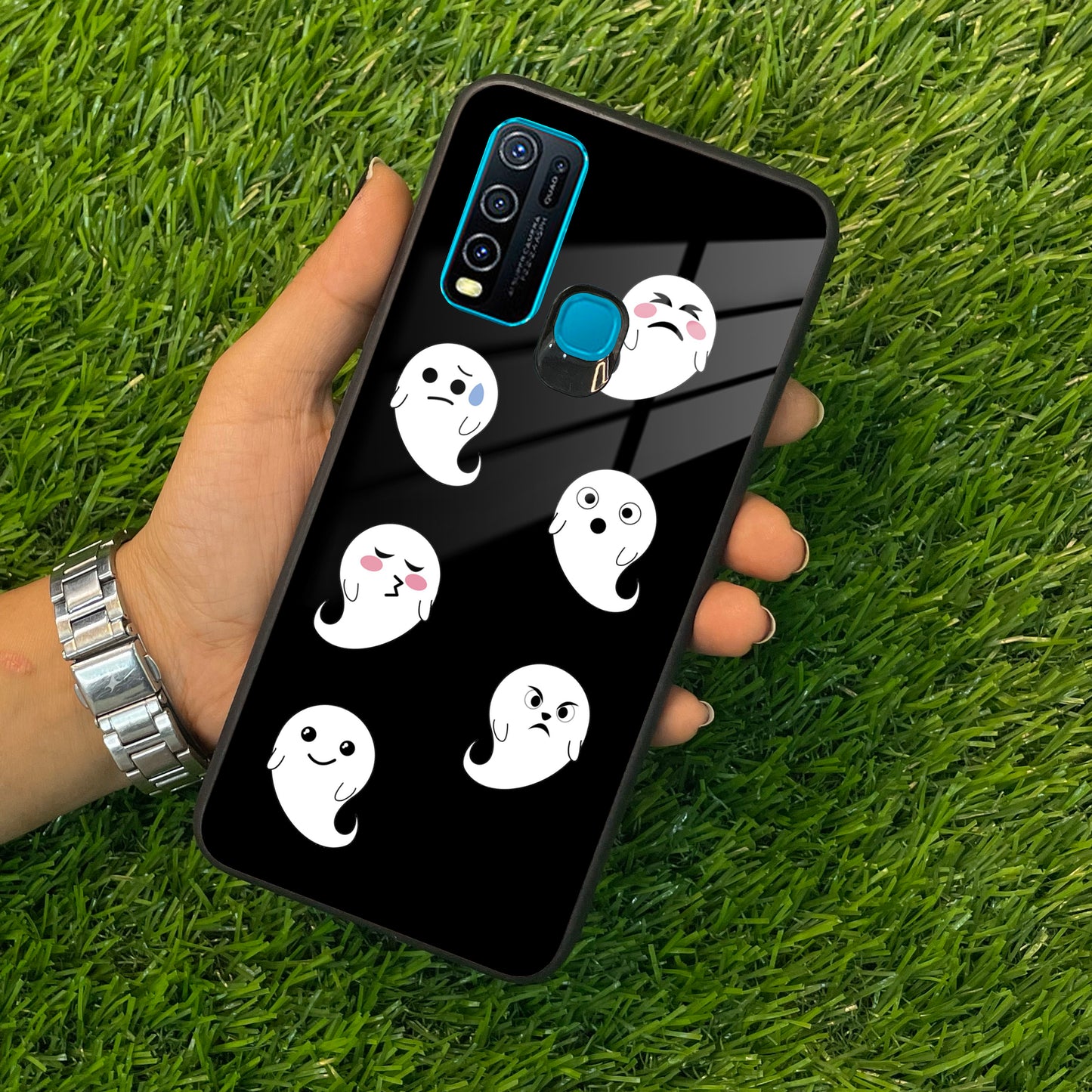 Cute Ghost Glass Case Cover For Vivo ShopOnCliQ