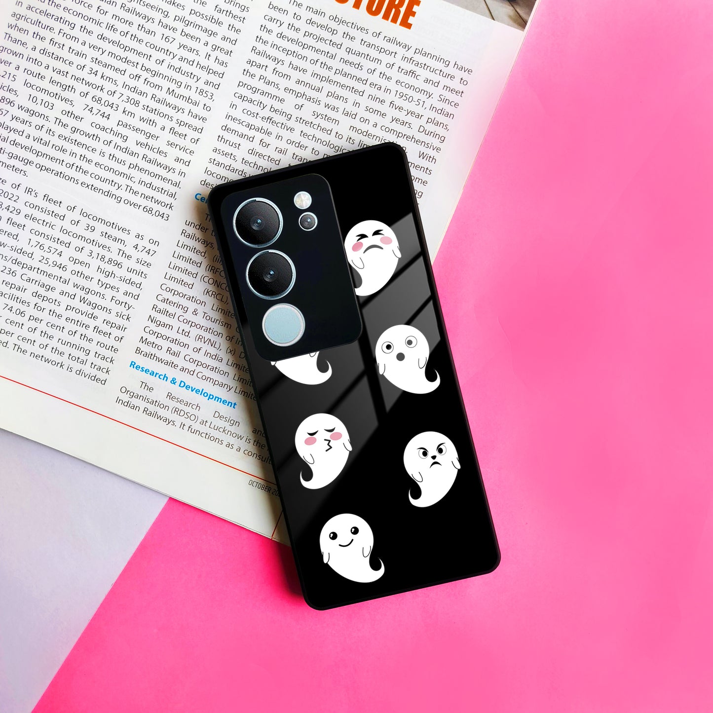 Cute Ghost Glass Case Cover For Vivo ShopOnCliQ