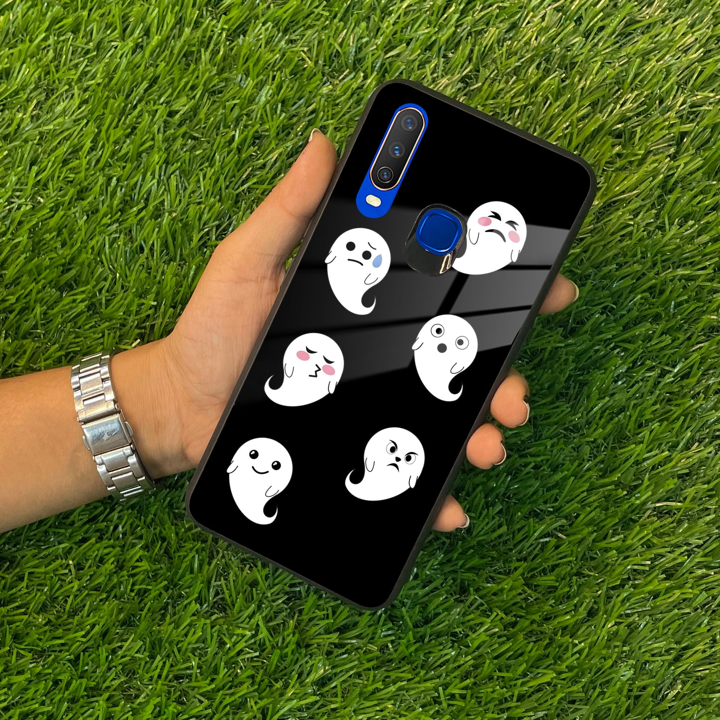 Cute Ghost Glass Case Cover For Vivo ShopOnCliQ