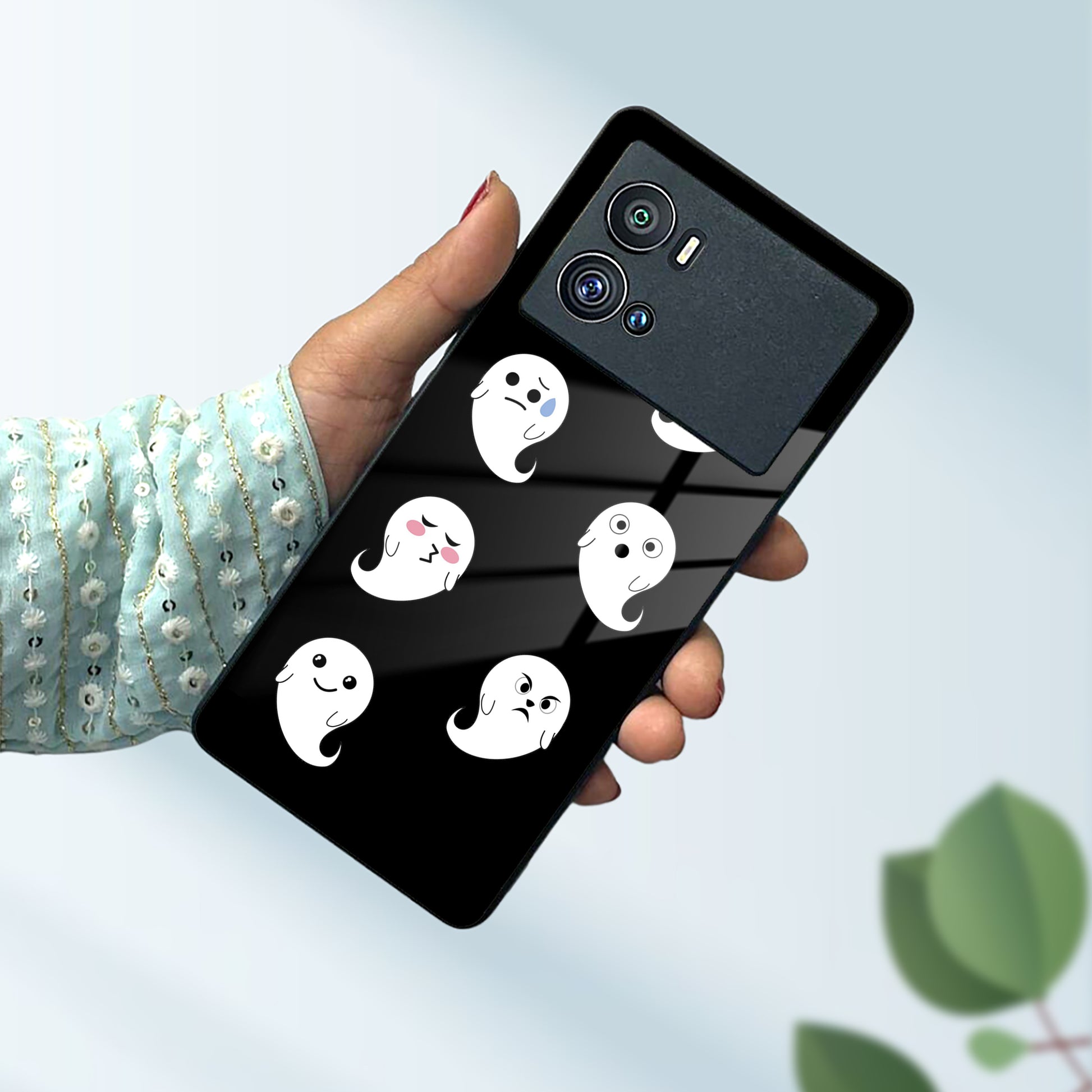 Cute Ghost Glass Case Cover For Vivo ShopOnCliQ