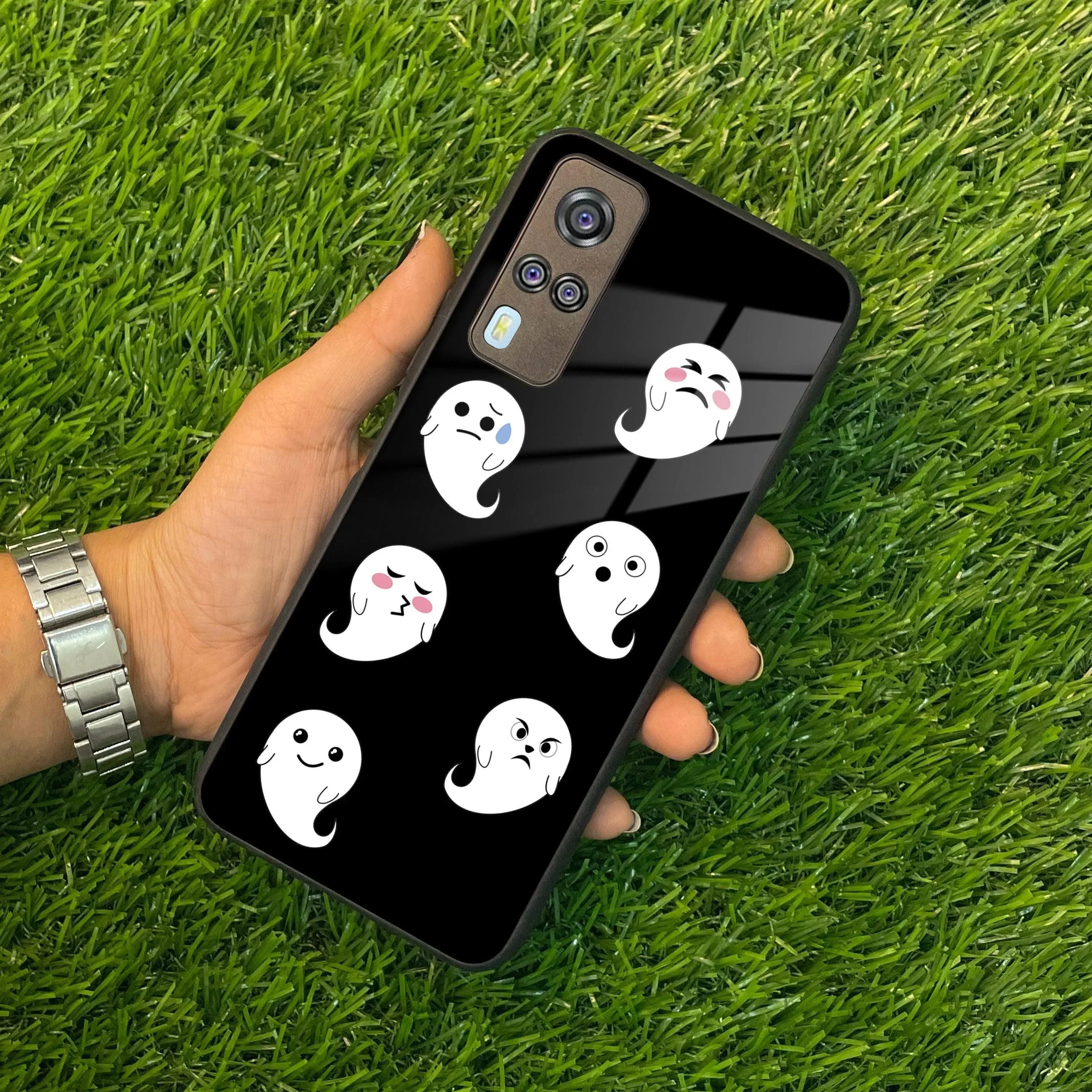 Cute Ghost Glass Case Cover For Vivo - ShopOnCliQ