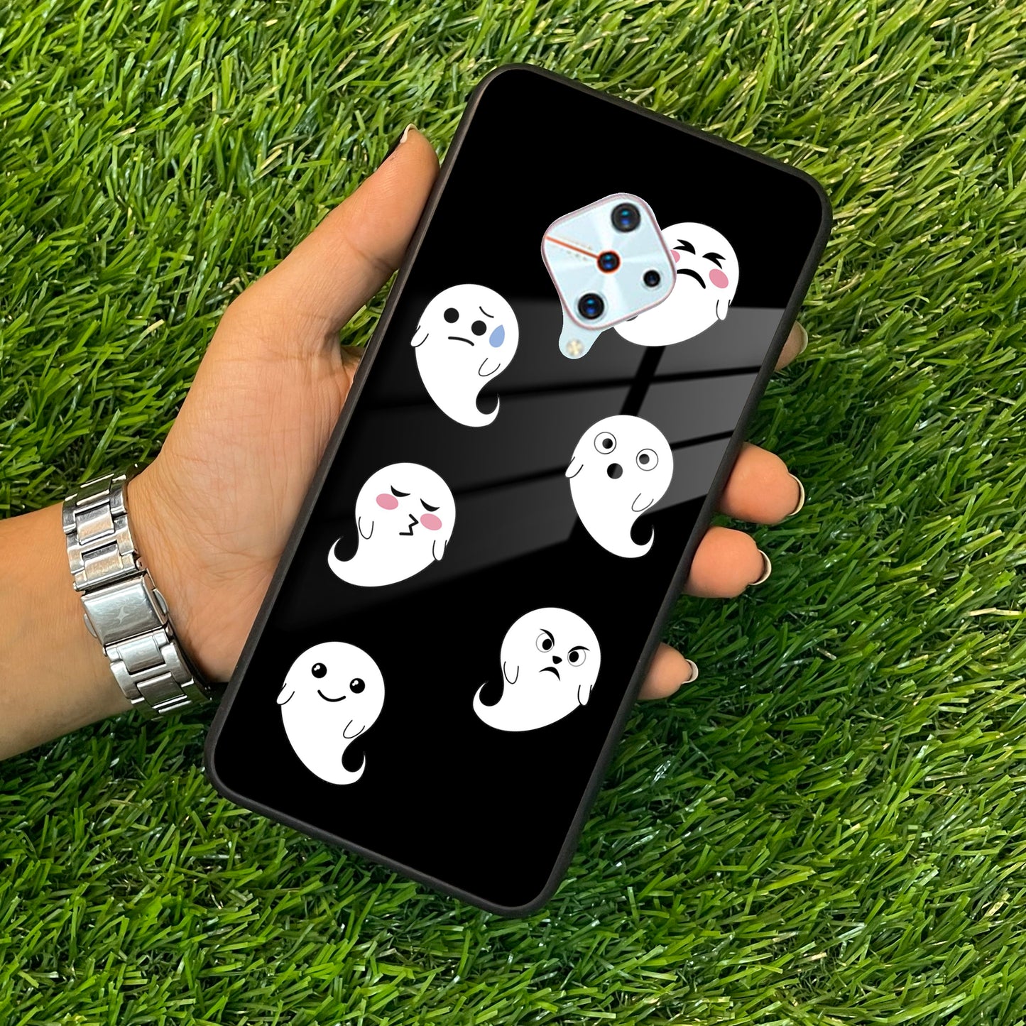 Cute Ghost Glass Case Cover For Vivo ShopOnCliQ