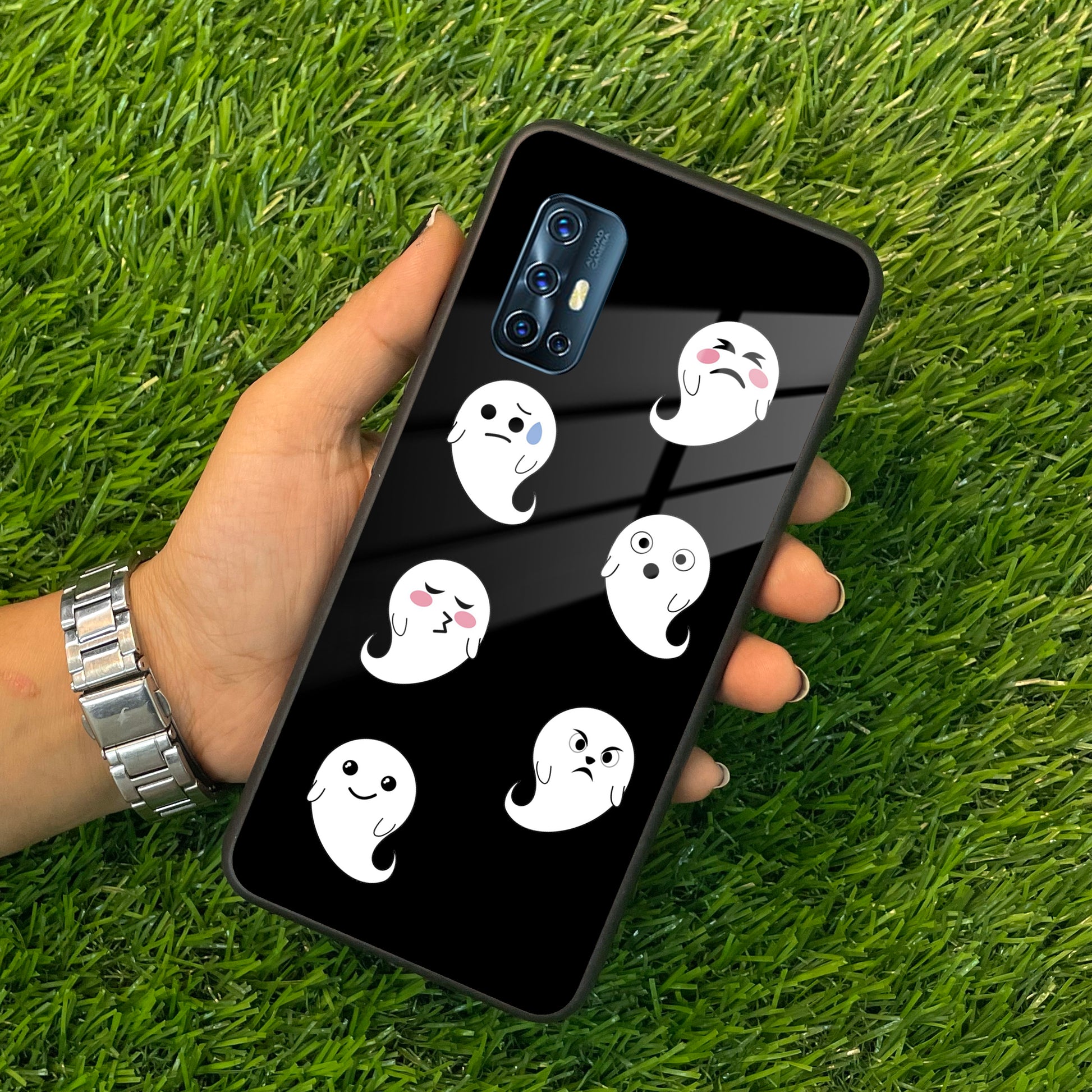 Cute Ghost Glass Case Cover For Vivo ShopOnCliQ