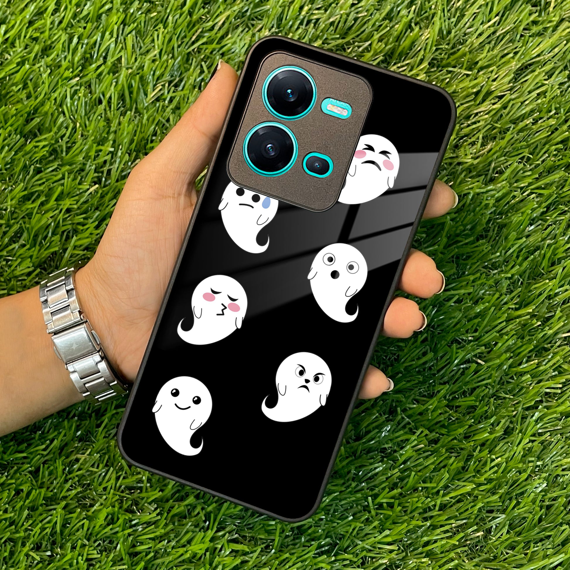 Cute Ghost Glass Case Cover For Vivo ShopOnCliQ