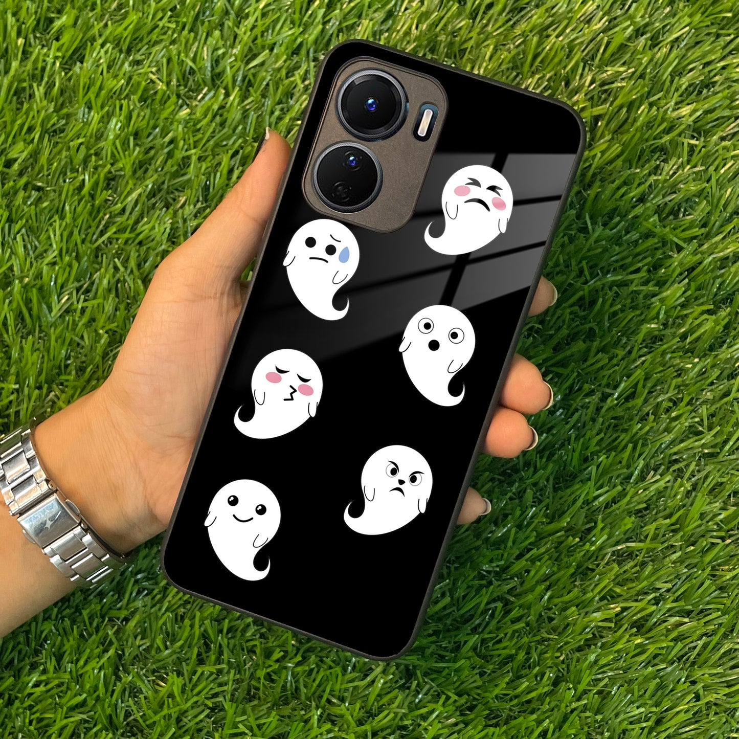 Cute Ghost Glass Case Cover For Vivo ShopOnCliQ