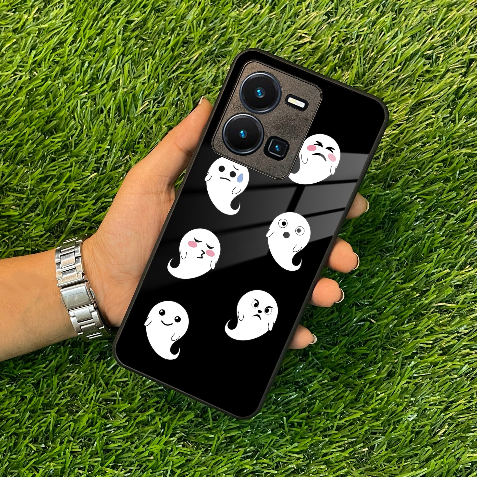 Cute Ghost Glass Case Cover For Vivo ShopOnCliQ