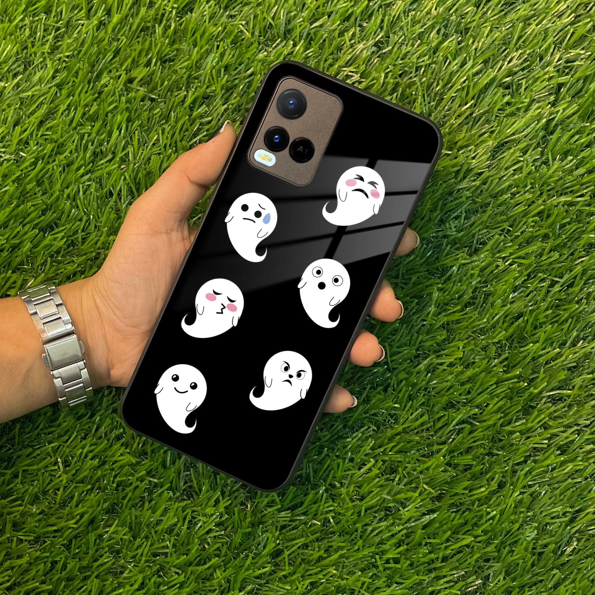 Cute Ghost Glass Case Cover For Vivo ShopOnCliQ