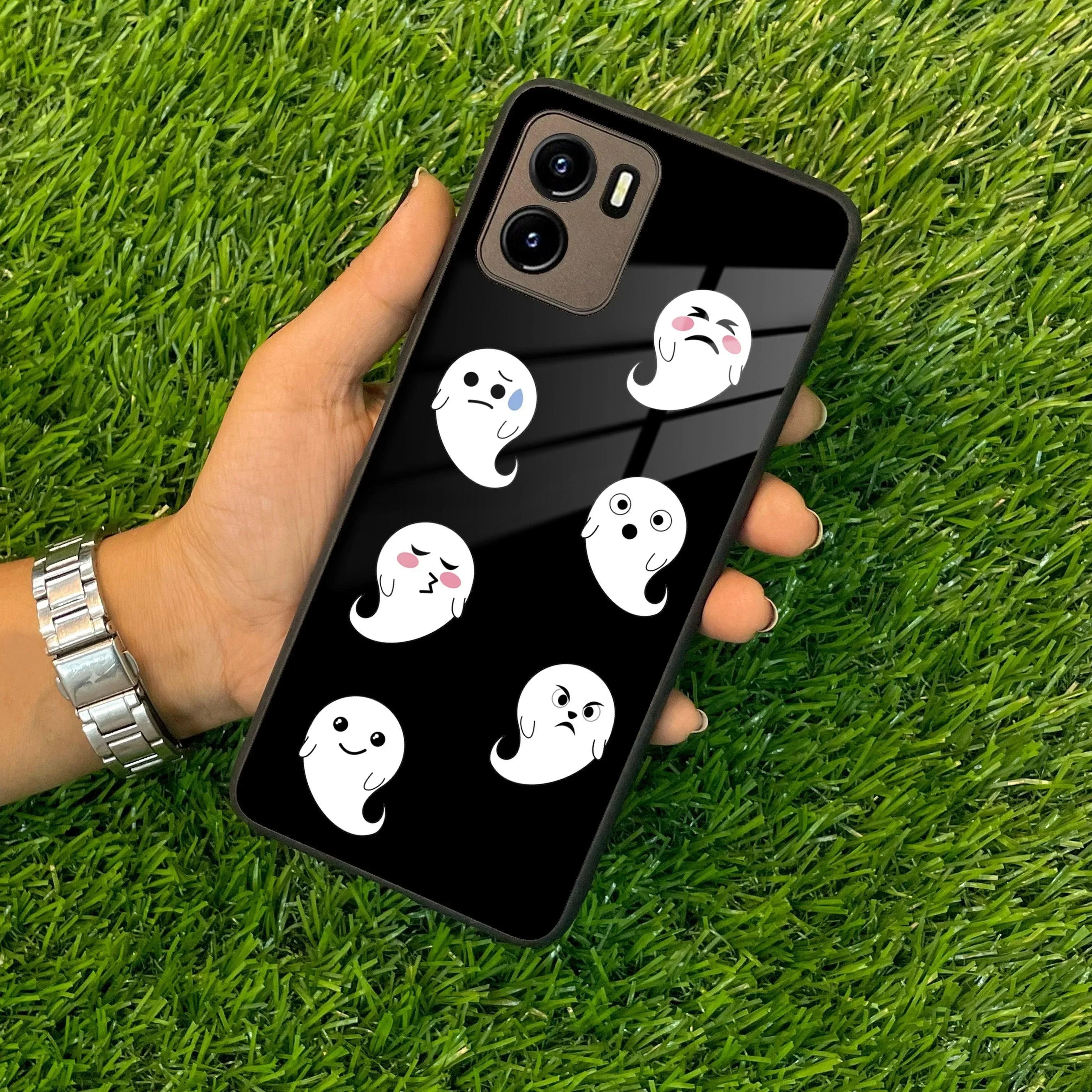 Cute Ghost Glass Case Cover For Vivo - ShopOnCliQ