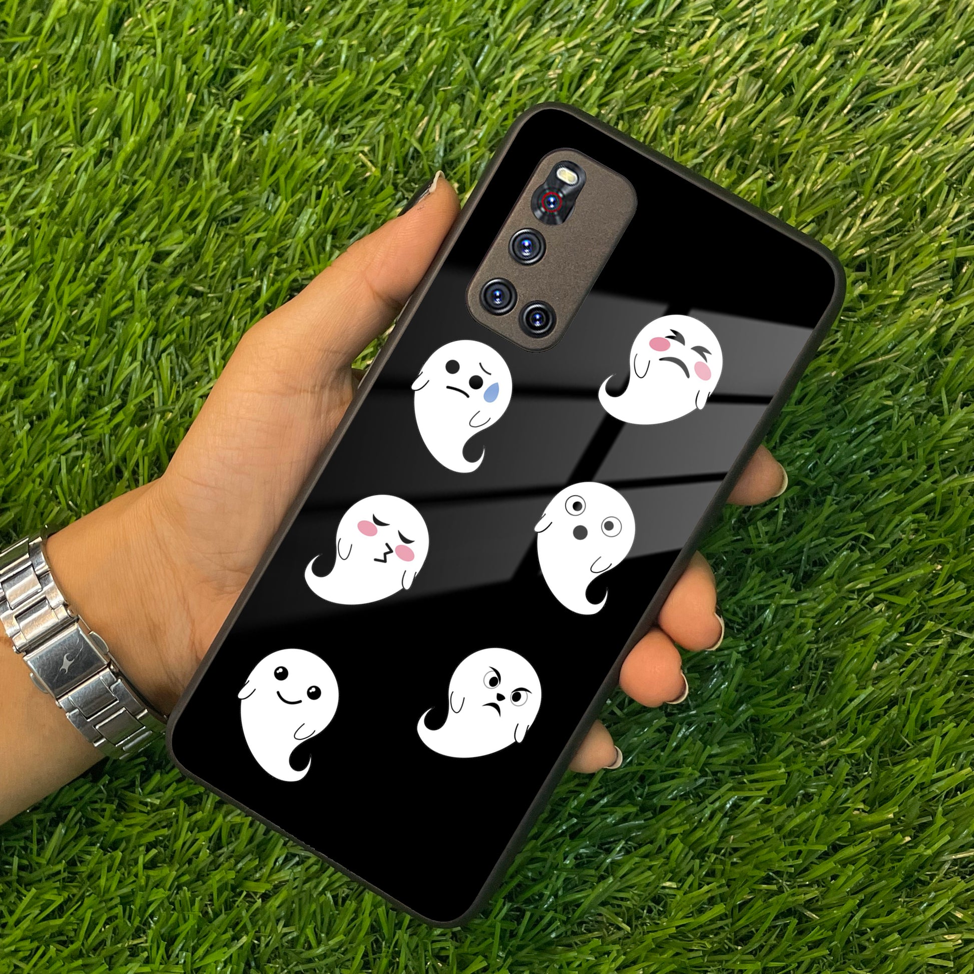 Cute Ghost Glass Case Cover For Vivo ShopOnCliQ