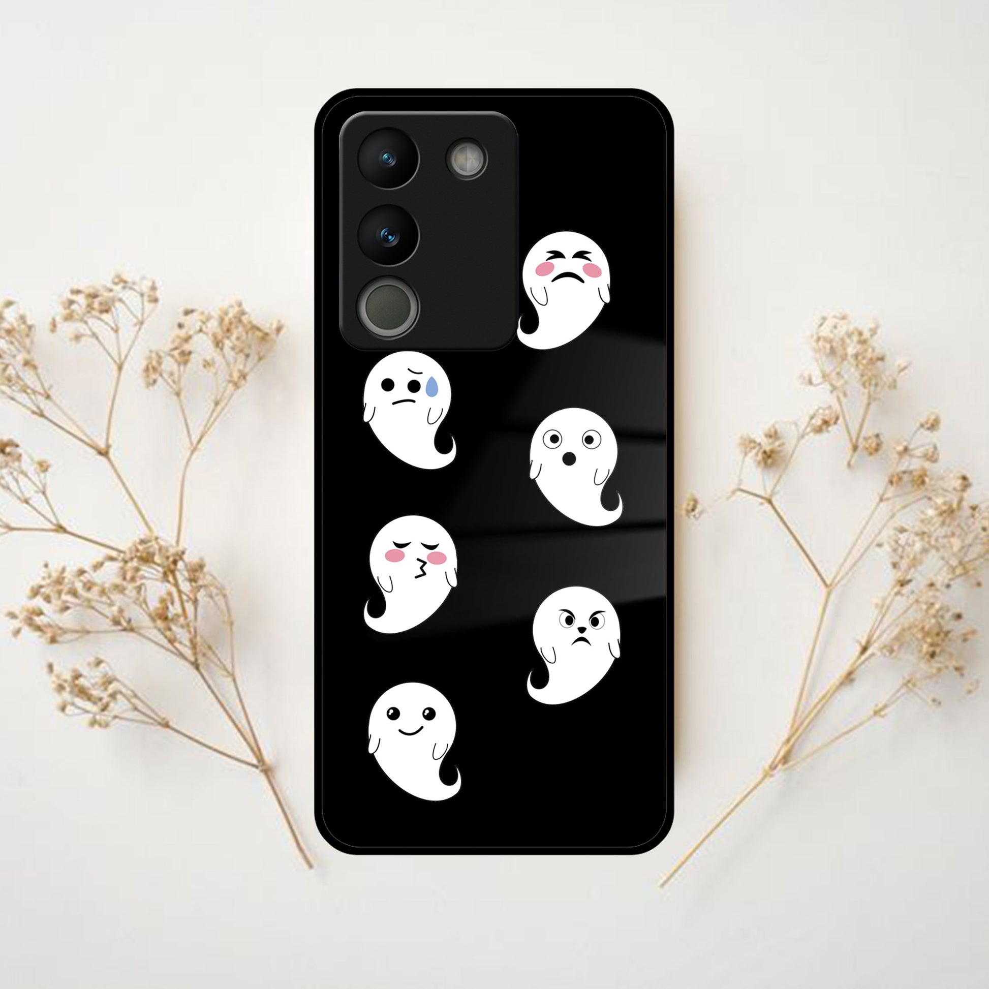 Cute Ghost Glass Case Cover For Vivo ShopOnCliQ