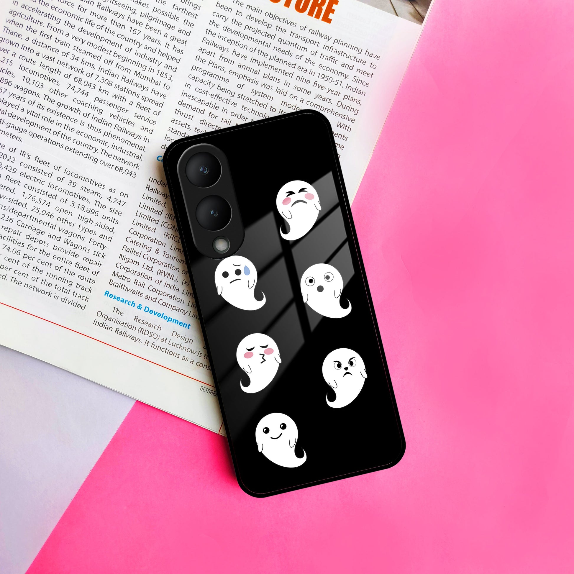 Cute Ghost Glass Case Cover For Vivo ShopOnCliQ