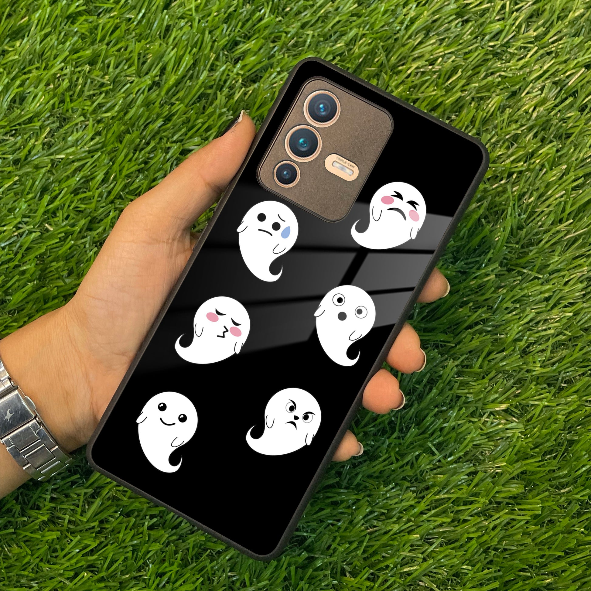 Cute Ghost Glass Case Cover For Vivo ShopOnCliQ