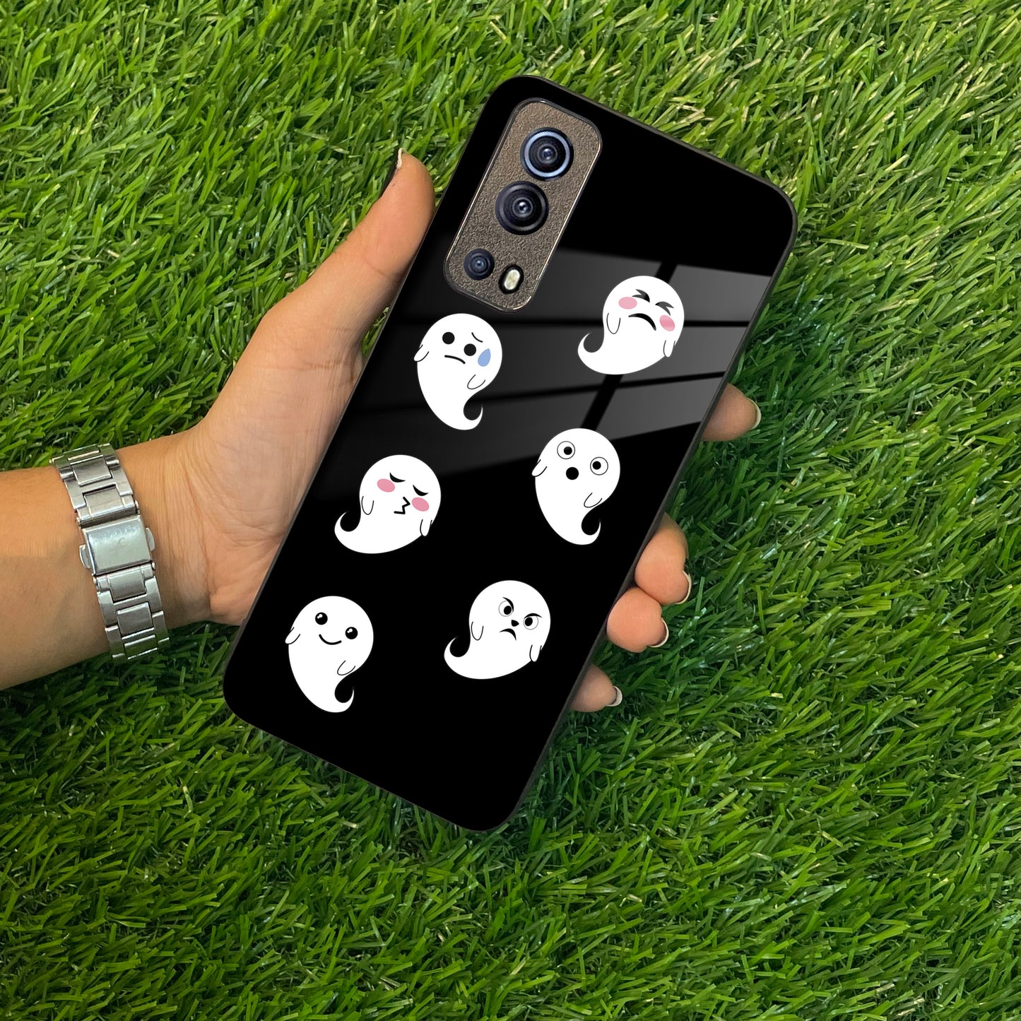 Cute Ghost Glass Case Cover For Vivo ShopOnCliQ