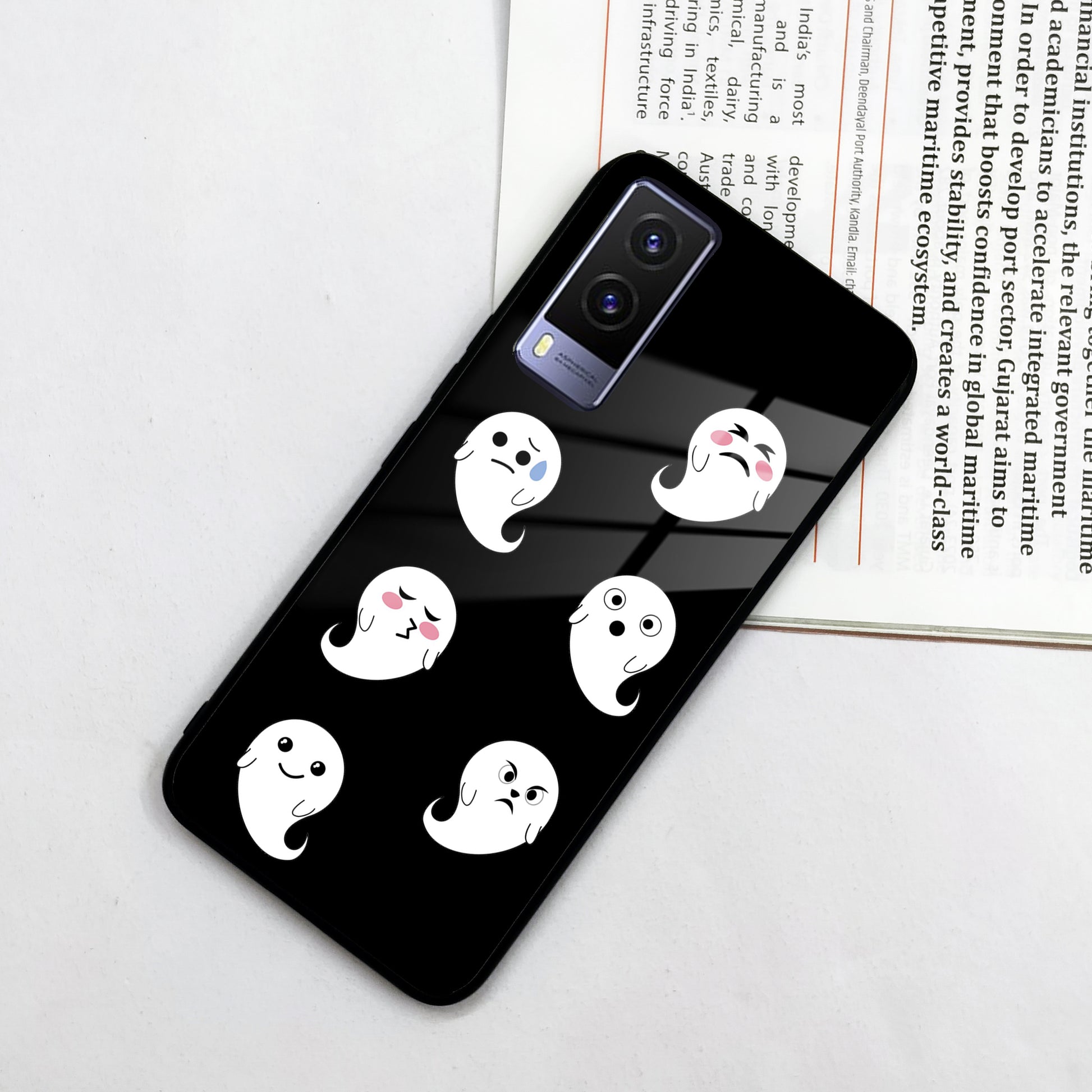 Cute Ghost Glass Case Cover For Vivo ShopOnCliQ