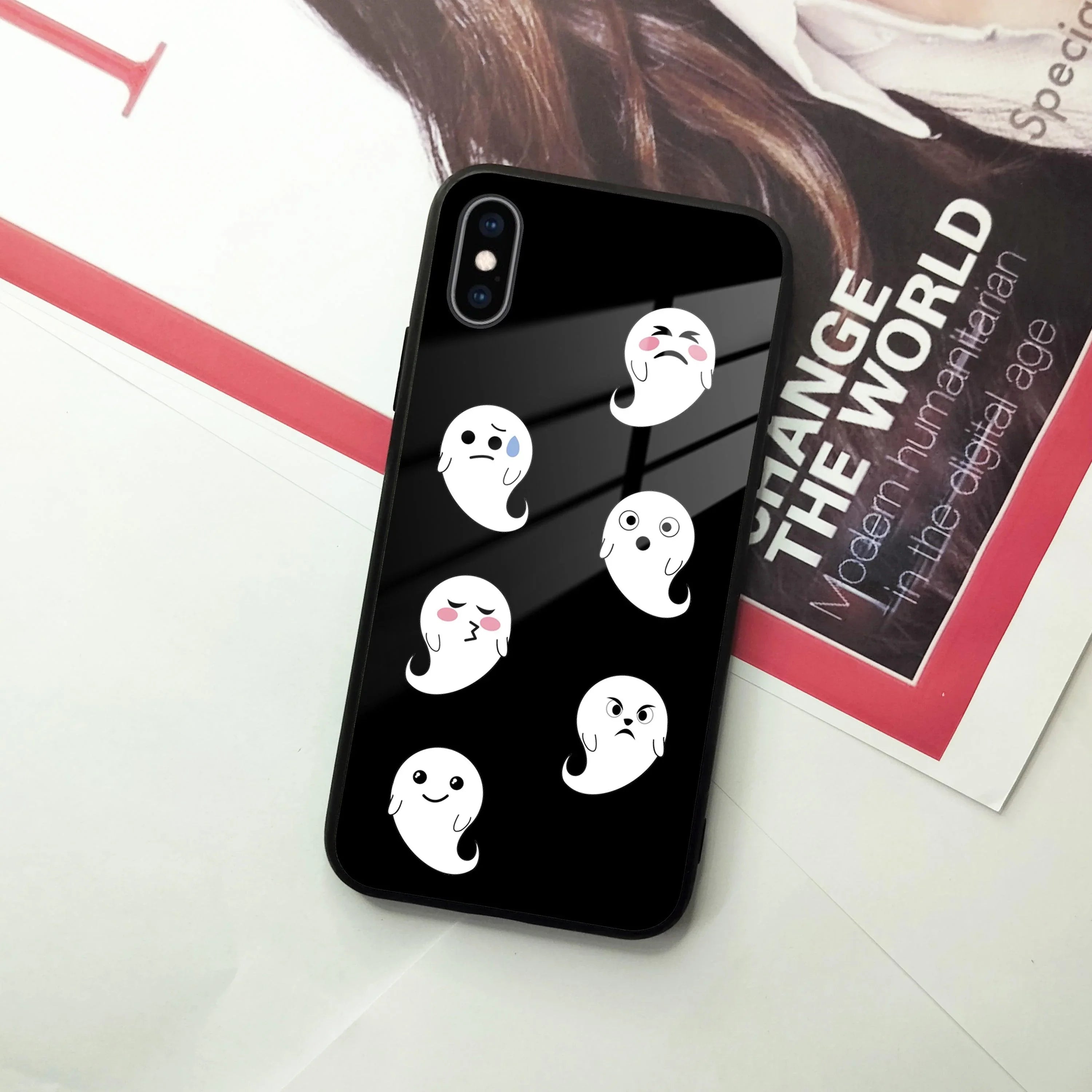 Cute Ghost Glass Case Cover For iPhone - ShopOnCliQ