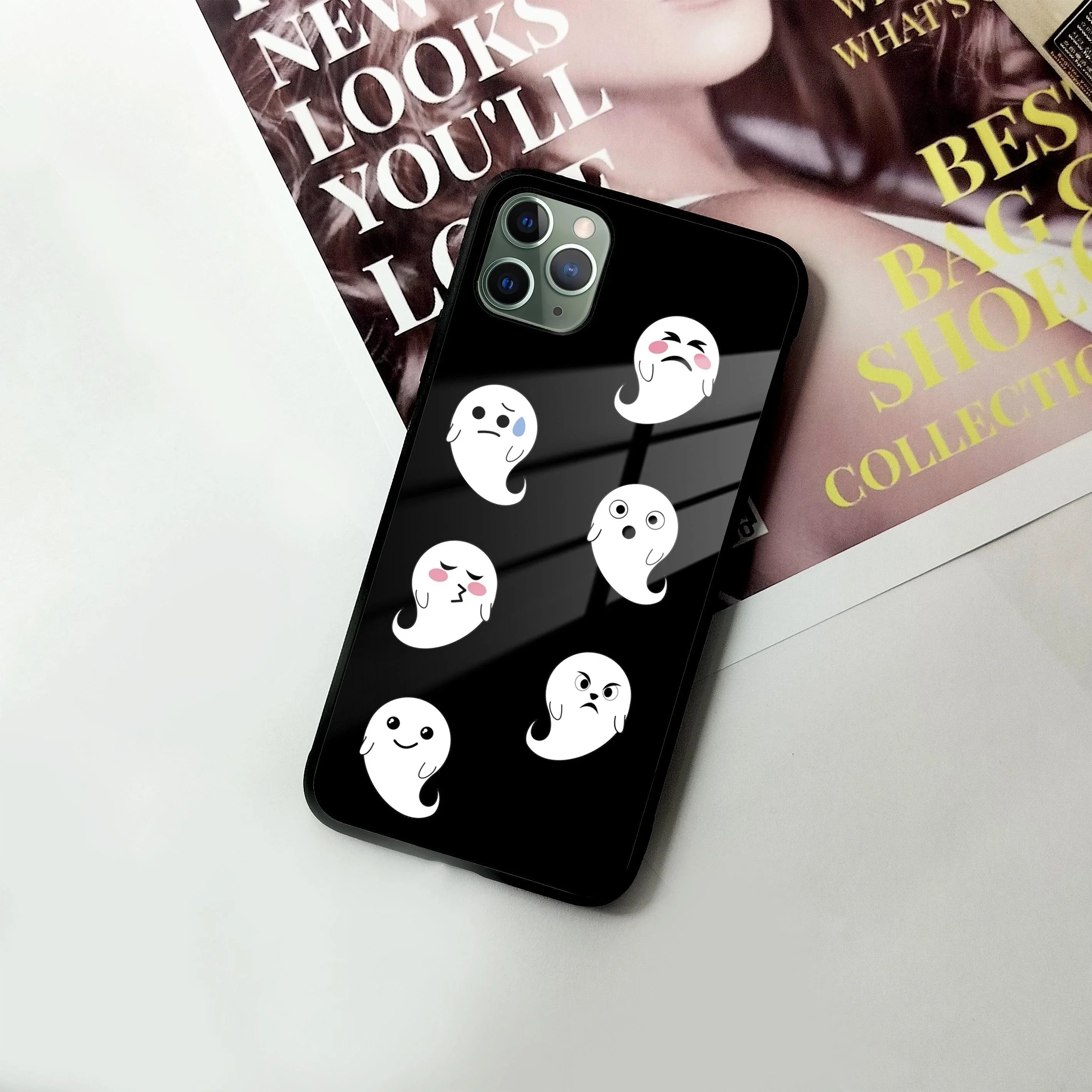 Cute Ghost Glass Case Cover For iPhone - ShopOnCliQ