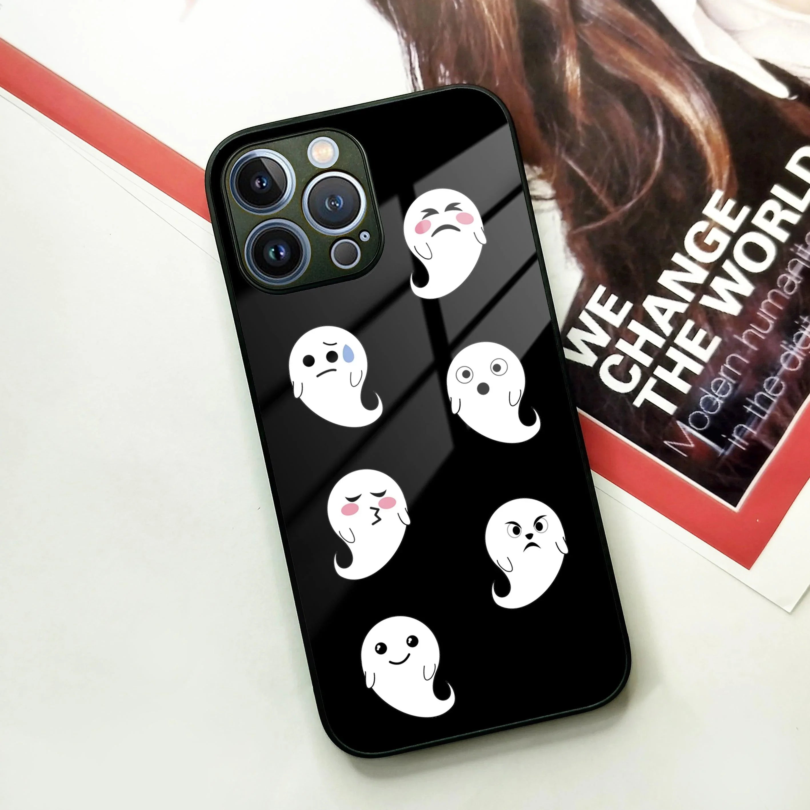 Cute Ghost Glass Case Cover For iPhone - ShopOnCliQ