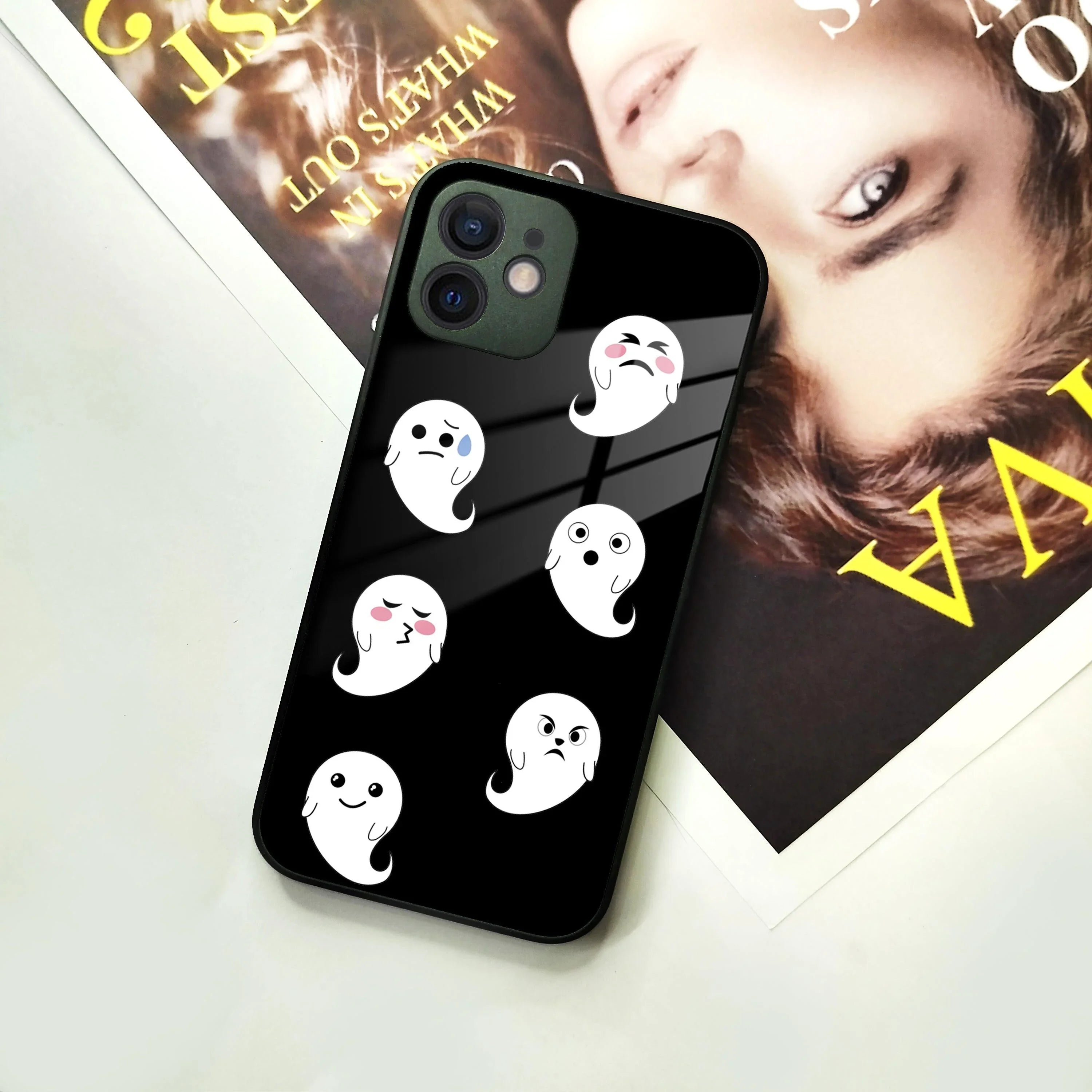 Cute Ghost Glass Case Cover For iPhone - ShopOnCliQ