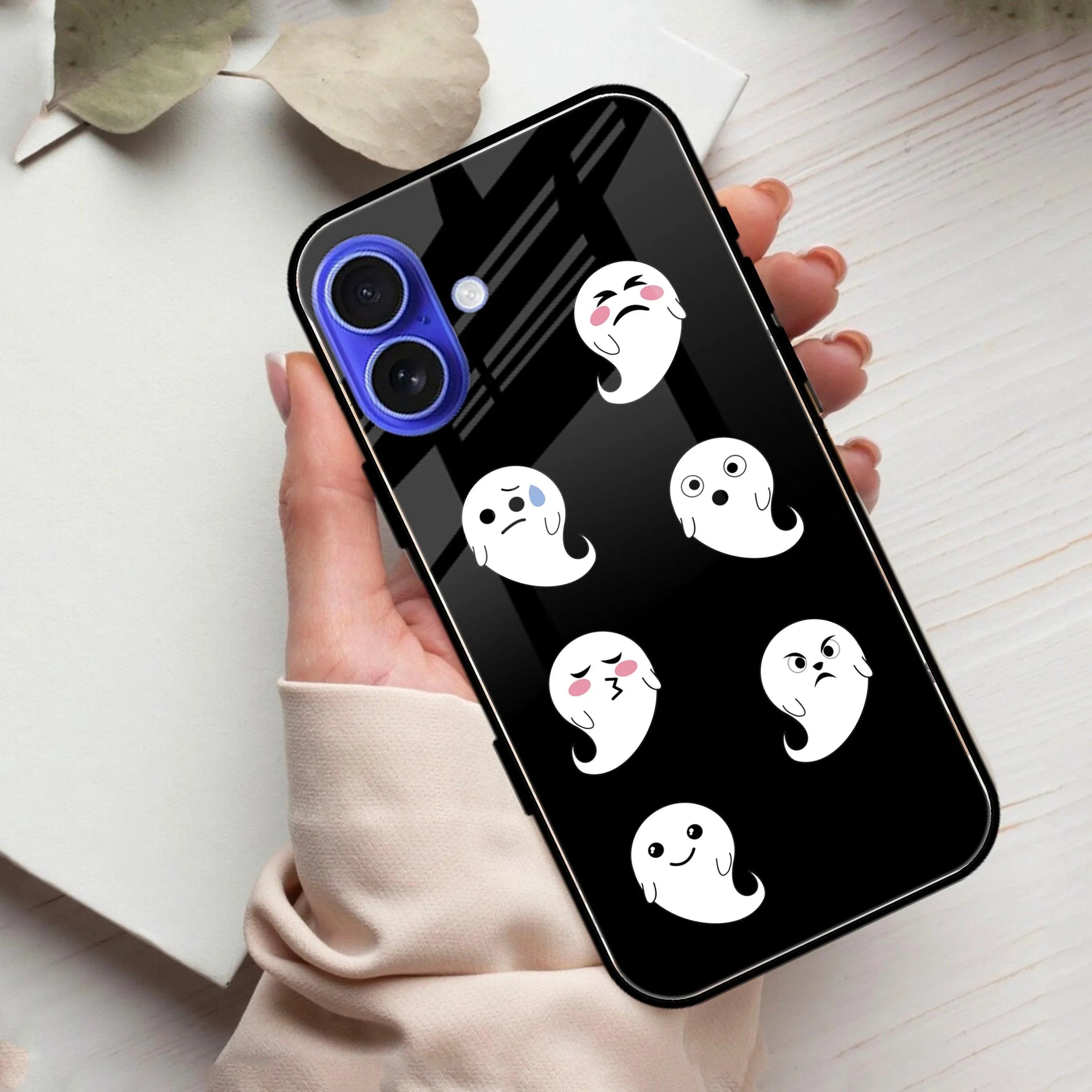 Cute Ghost Glass Case Cover For iPhone - ShopOnCliQ