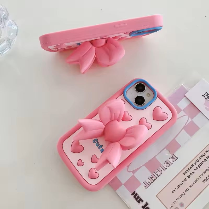 Cute Girl Bow Holder Soft Silicone Mobile Phone Case for iPhone ShopOnCliQ