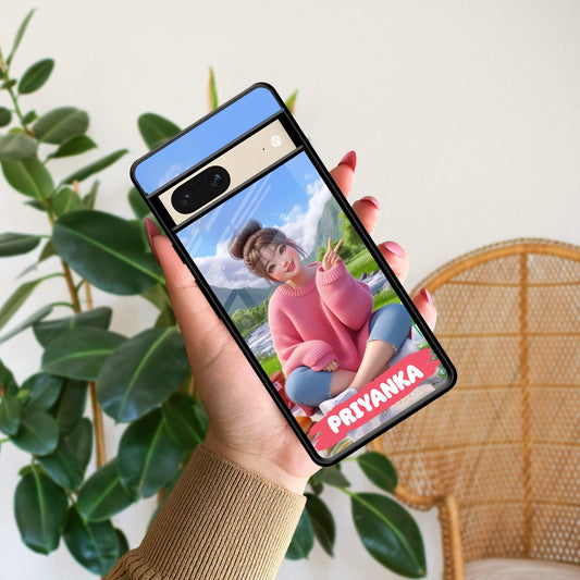 Cute Girl Glossy Metal Case Cover For Google - ShopOnCliQ