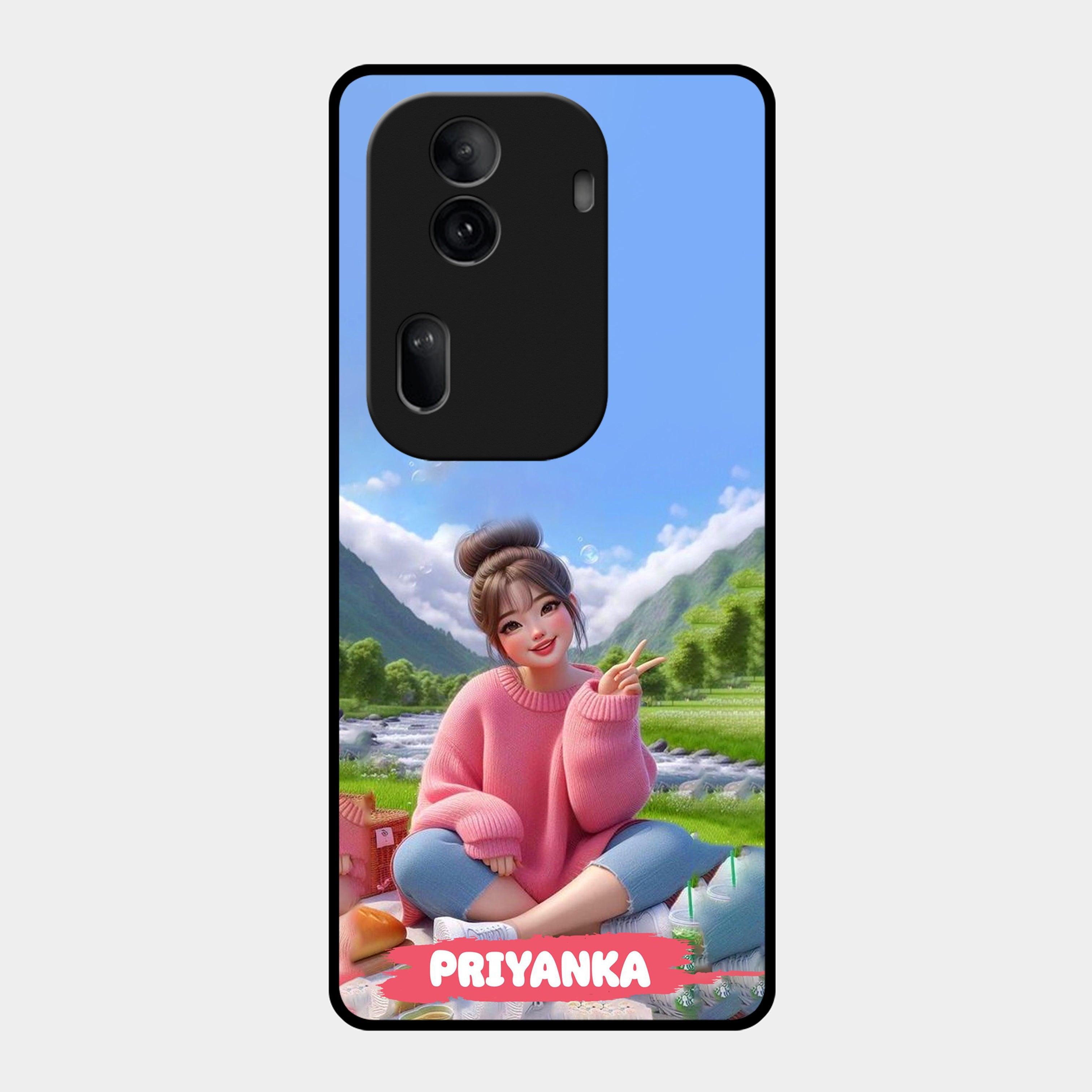 Cute Girl Glossy Metal Case Cover For Oppo - ShopOnCliQ