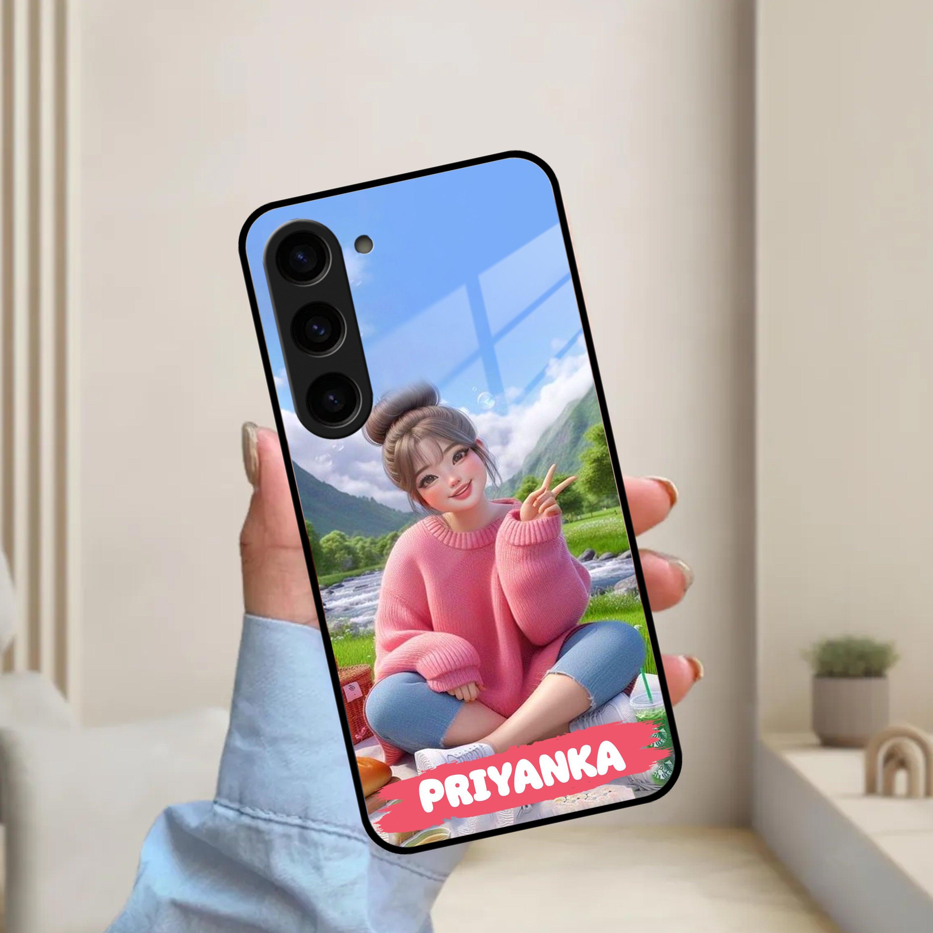 Cute Girl Glossy Metal Case Cover For Samsung - ShopOnCliQ