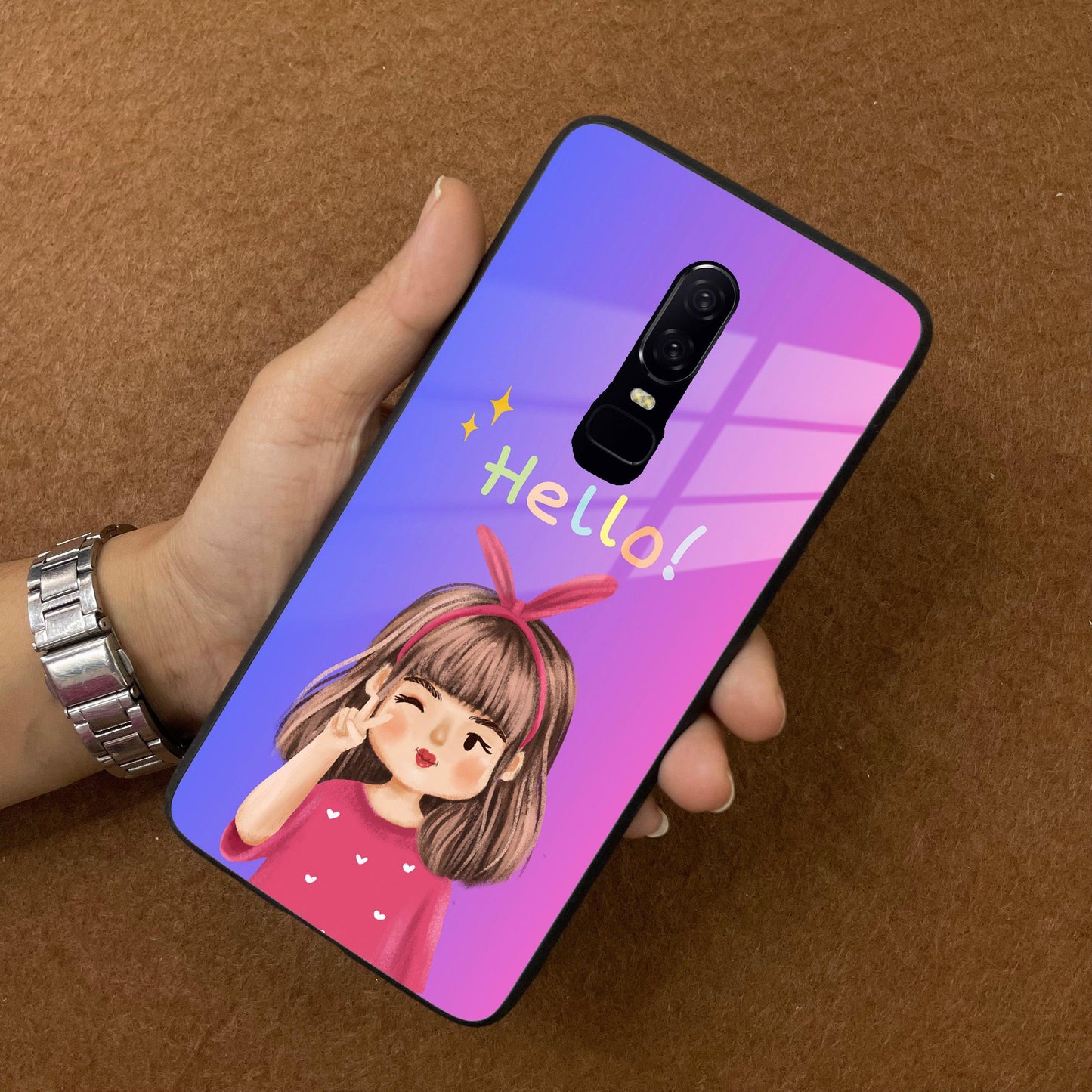 Cute Girl Hello Glass Case For OnePlus ShopOnCliQ