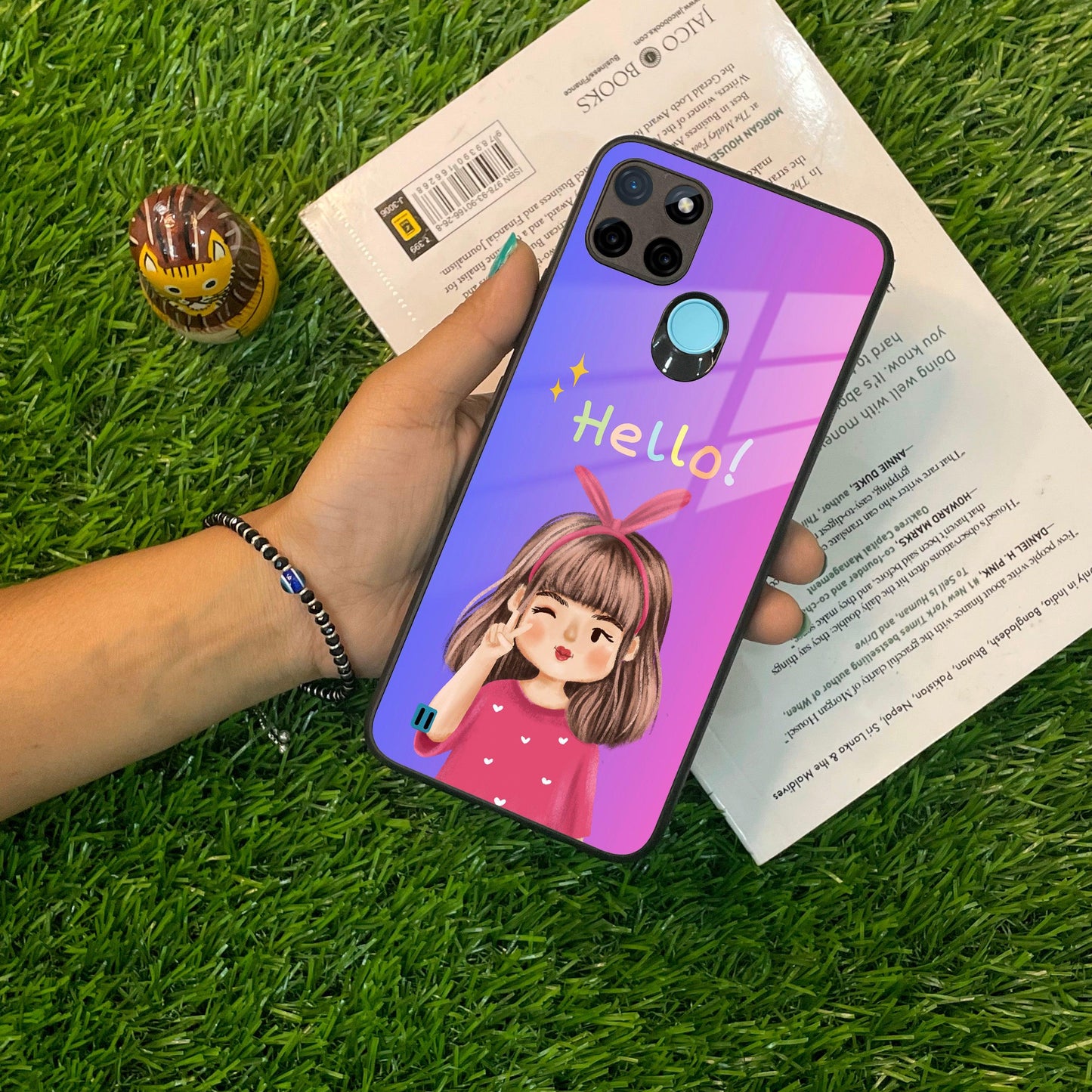 Cute Girl Hello Glass Case For Realme/Narzo ShopOnCliQ