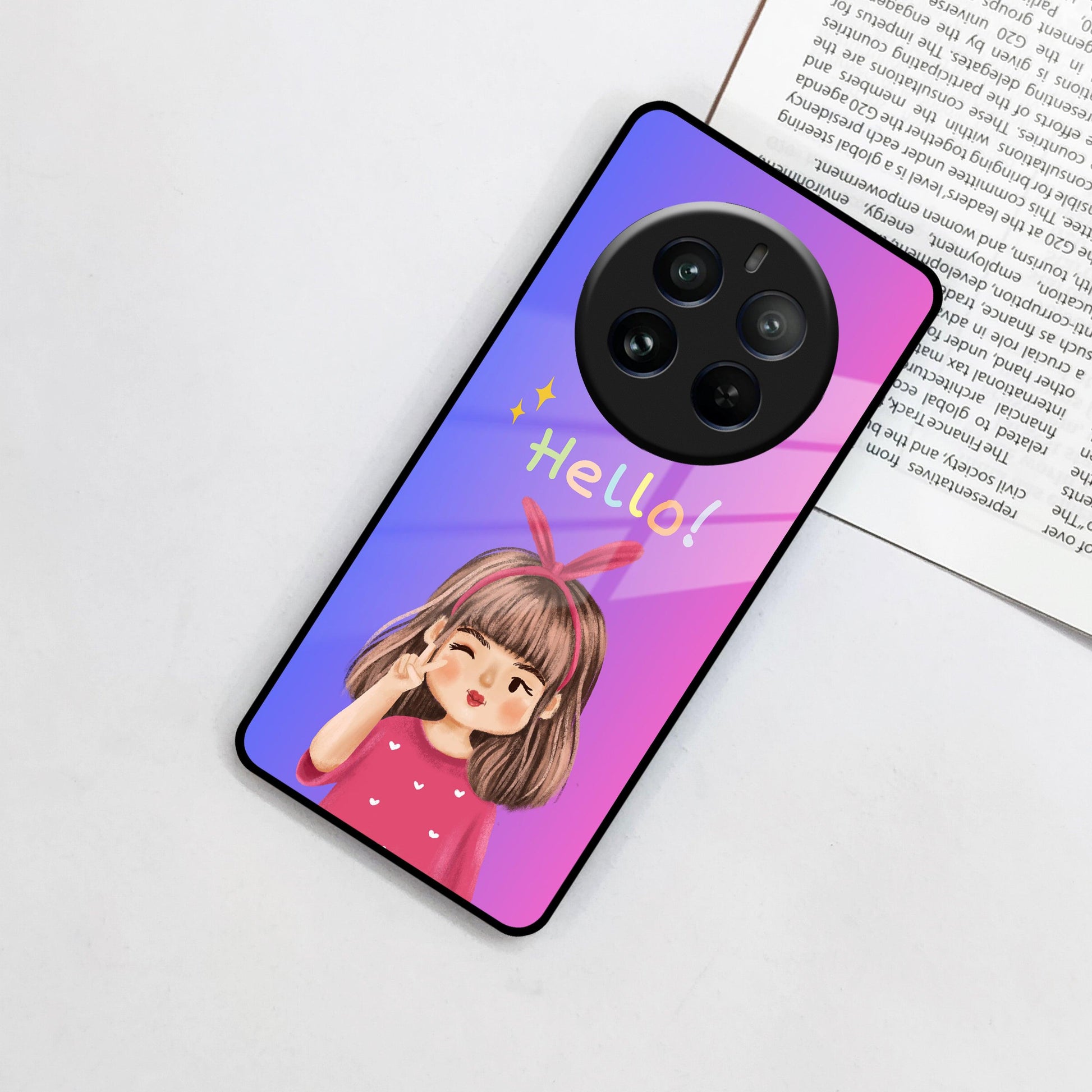 Cute Girl Hello Glass Case For Realme/Narzo ShopOnCliQ