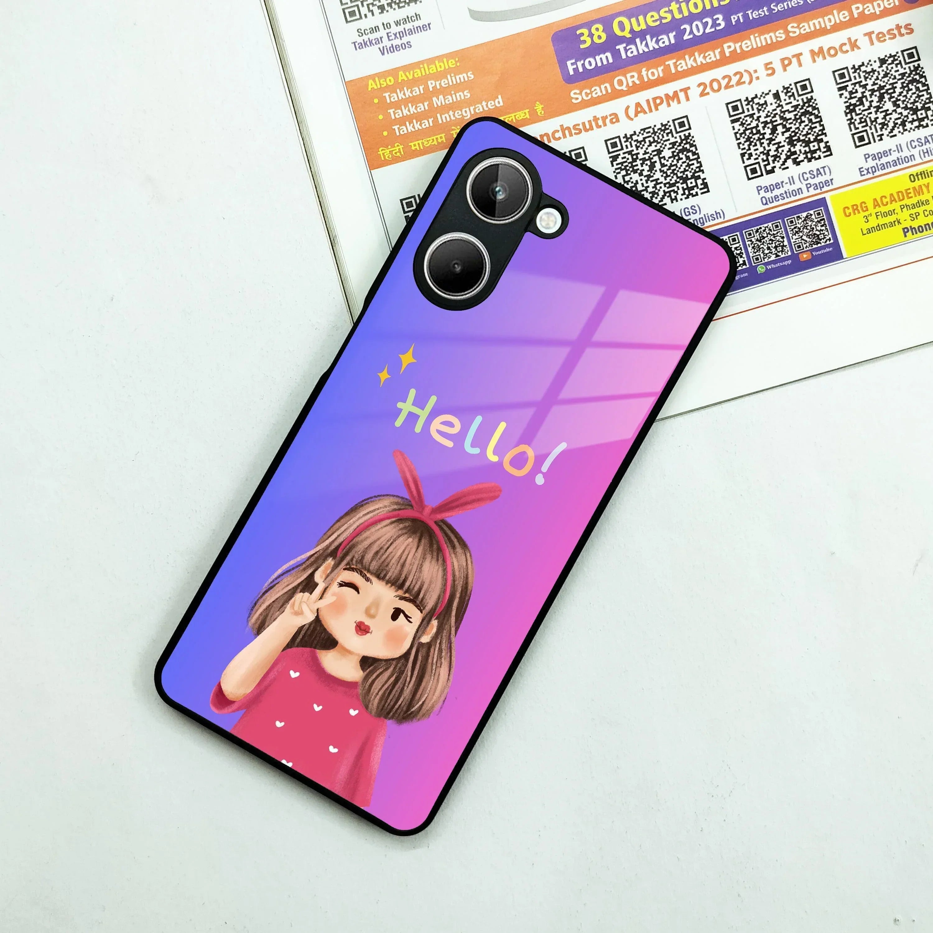 Cute Girl Hello Glass Case For Realme/Narzo - ShopOnCliQ