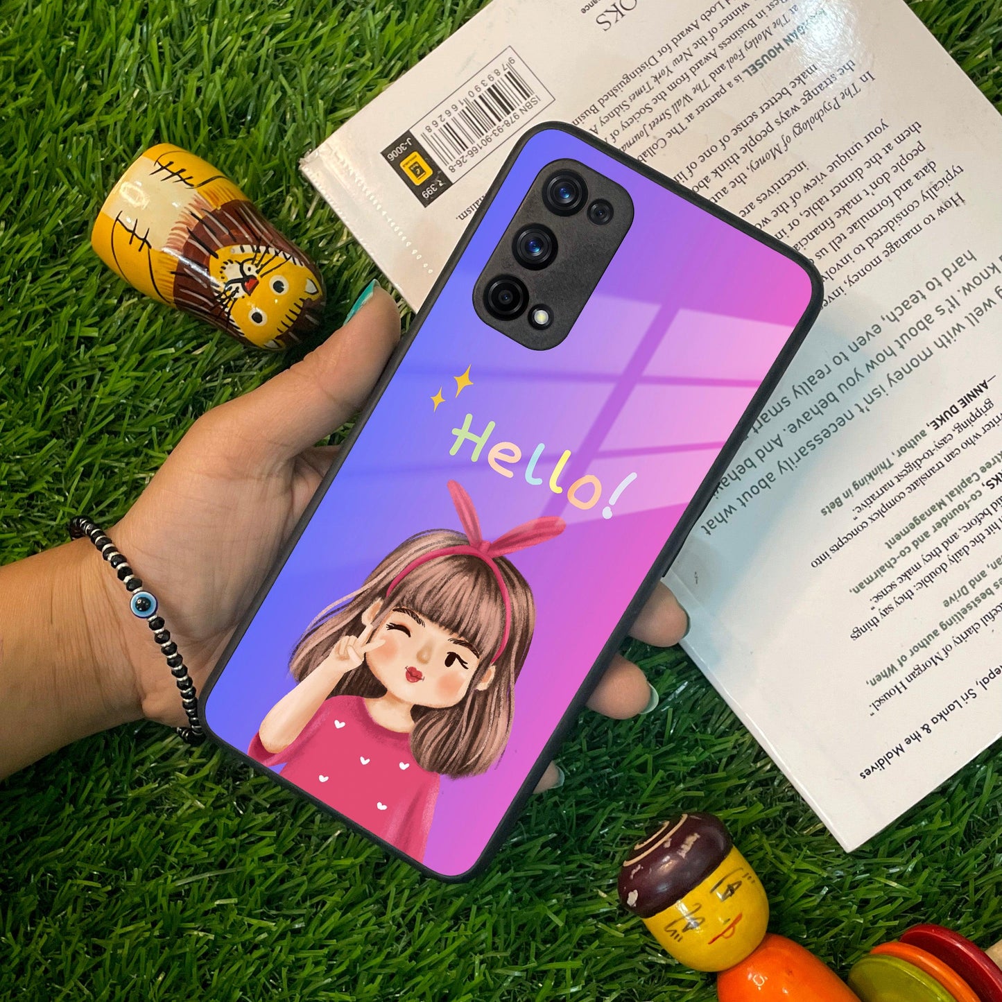 Cute Girl Hello Glass Case For Realme/Narzo ShopOnCliQ