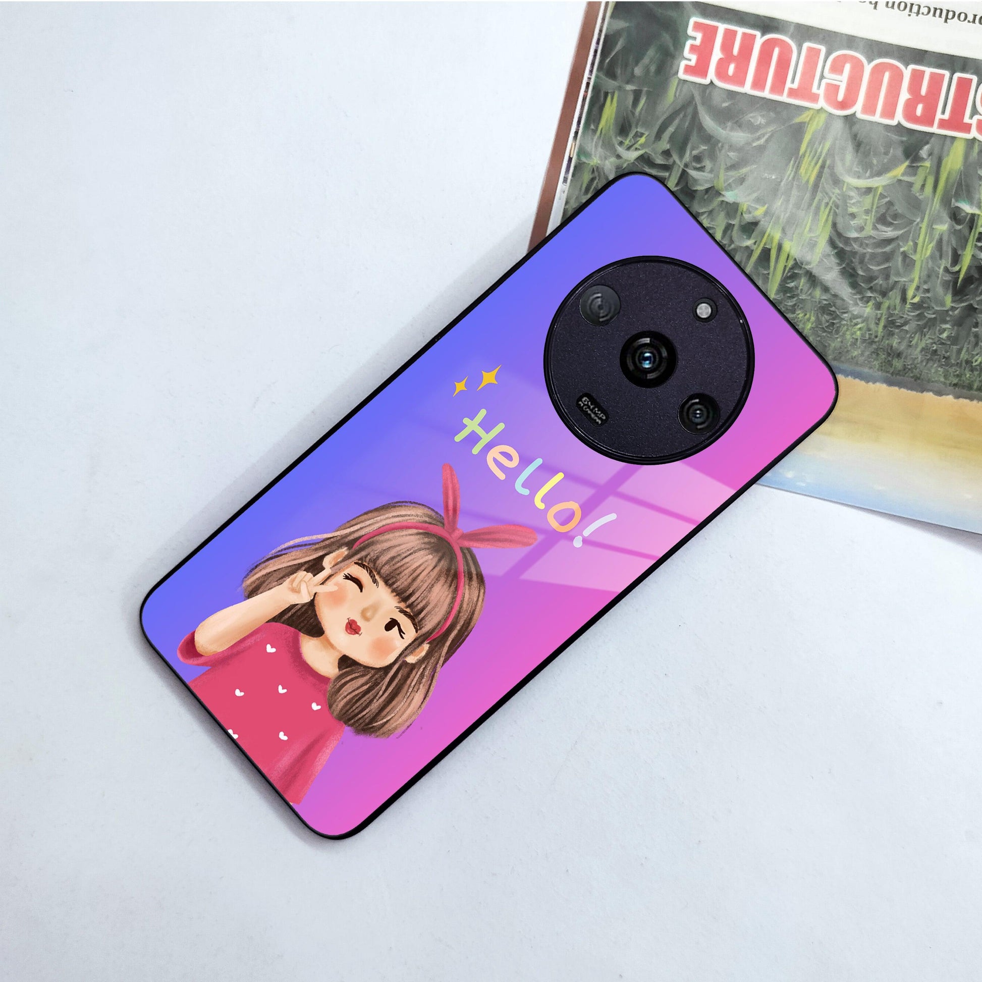 Cute Girl Hello Glass Case For Realme/Narzo ShopOnCliQ