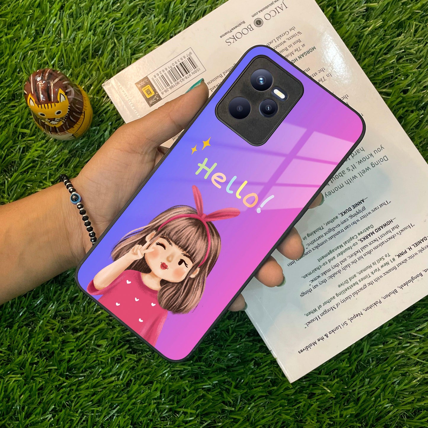 Cute Girl Hello Glass Case For Realme/Narzo ShopOnCliQ