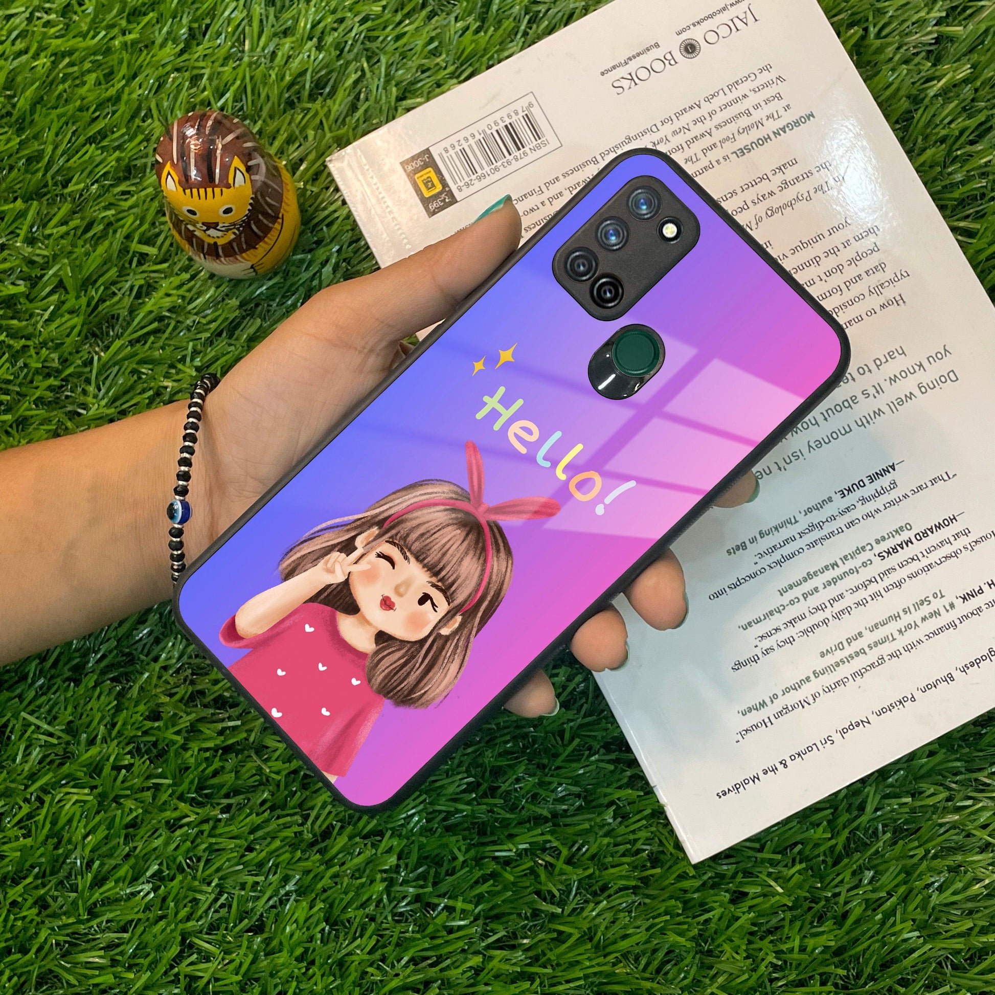 Cute Girl Hello Glass Case For Realme/Narzo ShopOnCliQ