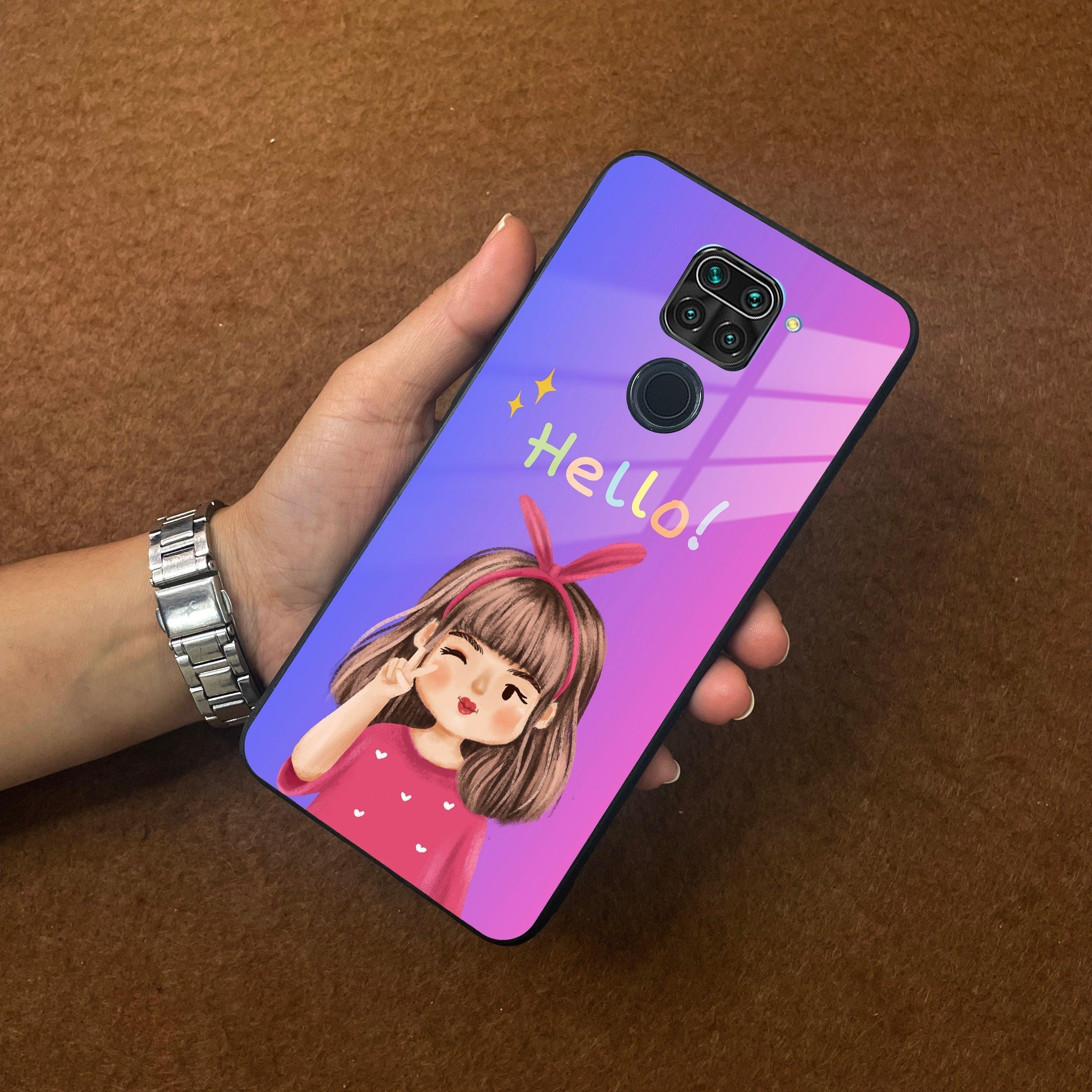 Cute Girl Hello Glass Case For Redmi/Xiaomi - ShopOnCliQ
