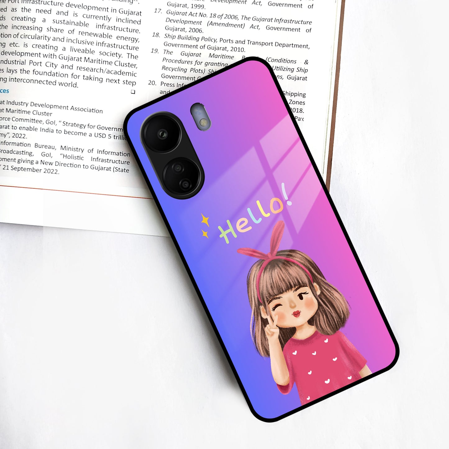 Cute Girl Hello Glass Case For Redmi/Xiaomi ShopOnCliQ