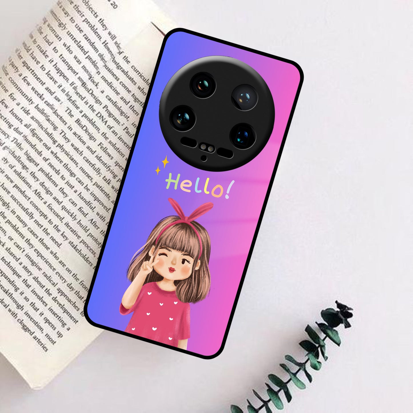 Cute Girl Hello Glass Case For Redmi/Xiaomi ShopOnCliQ