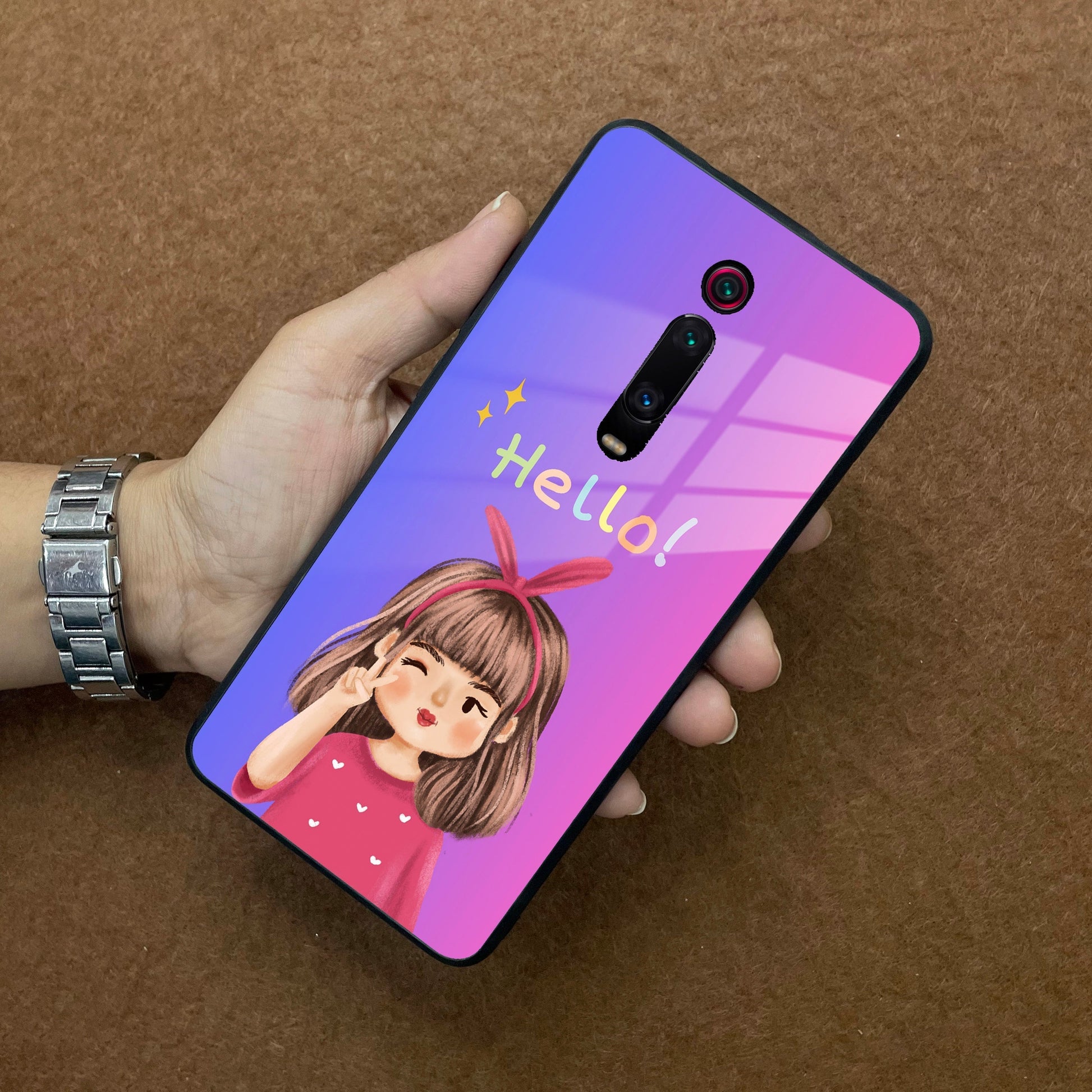 Cute Girl Hello Glass Case For Redmi/Xiaomi ShopOnCliQ