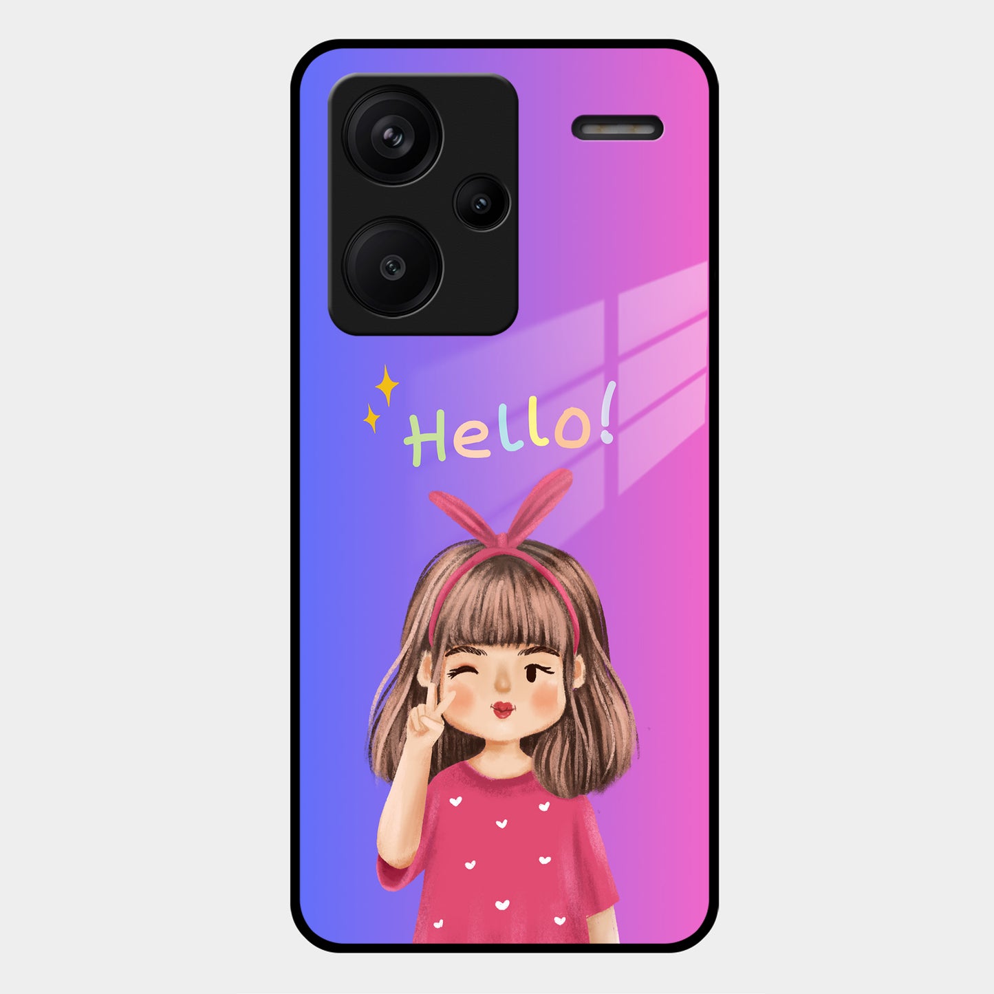 Cute Girl Hello Glass Case For Redmi/Xiaomi ShopOnCliQ